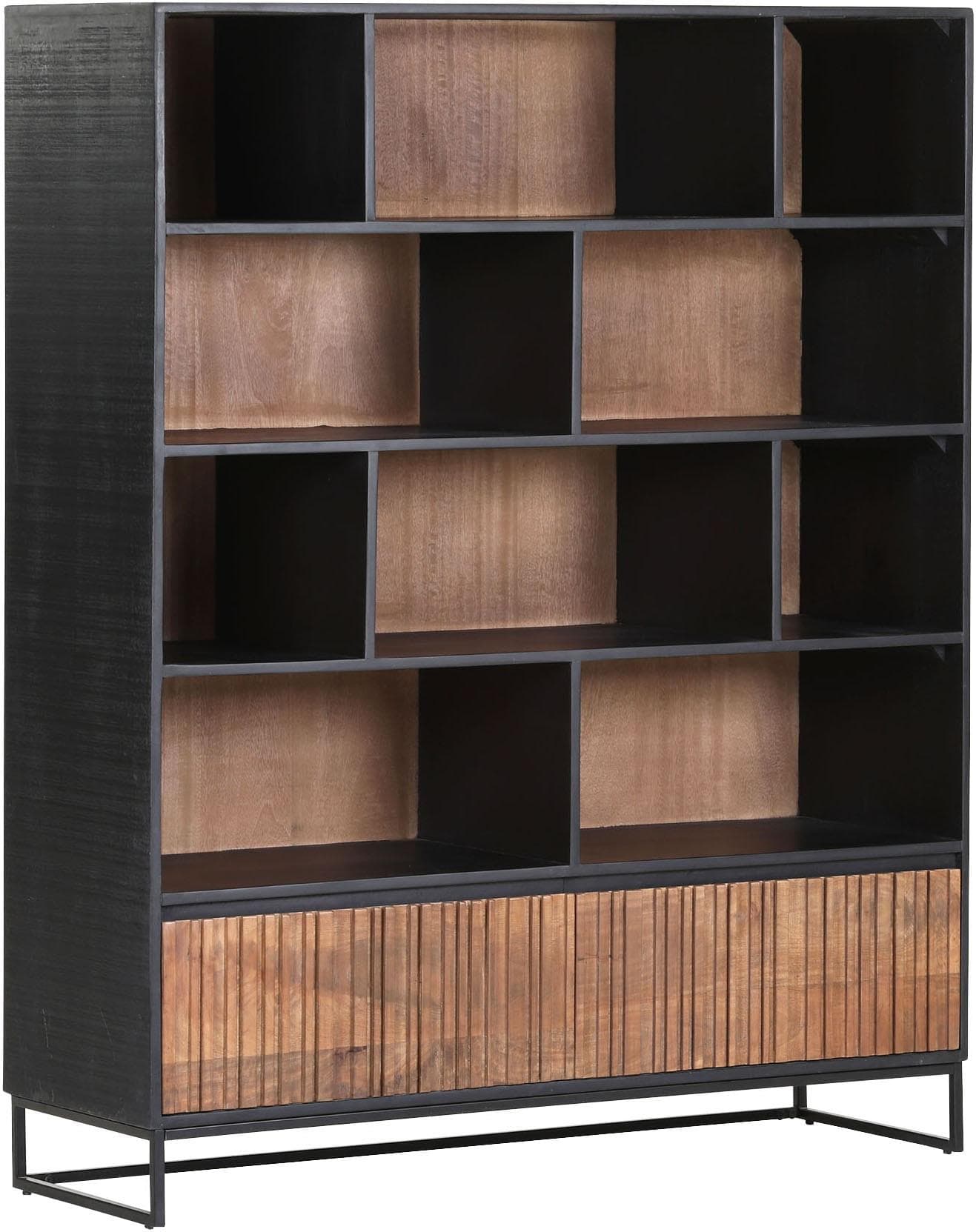 Raumteilerregal GUTMANN FACTORY Schwarz Massivholz