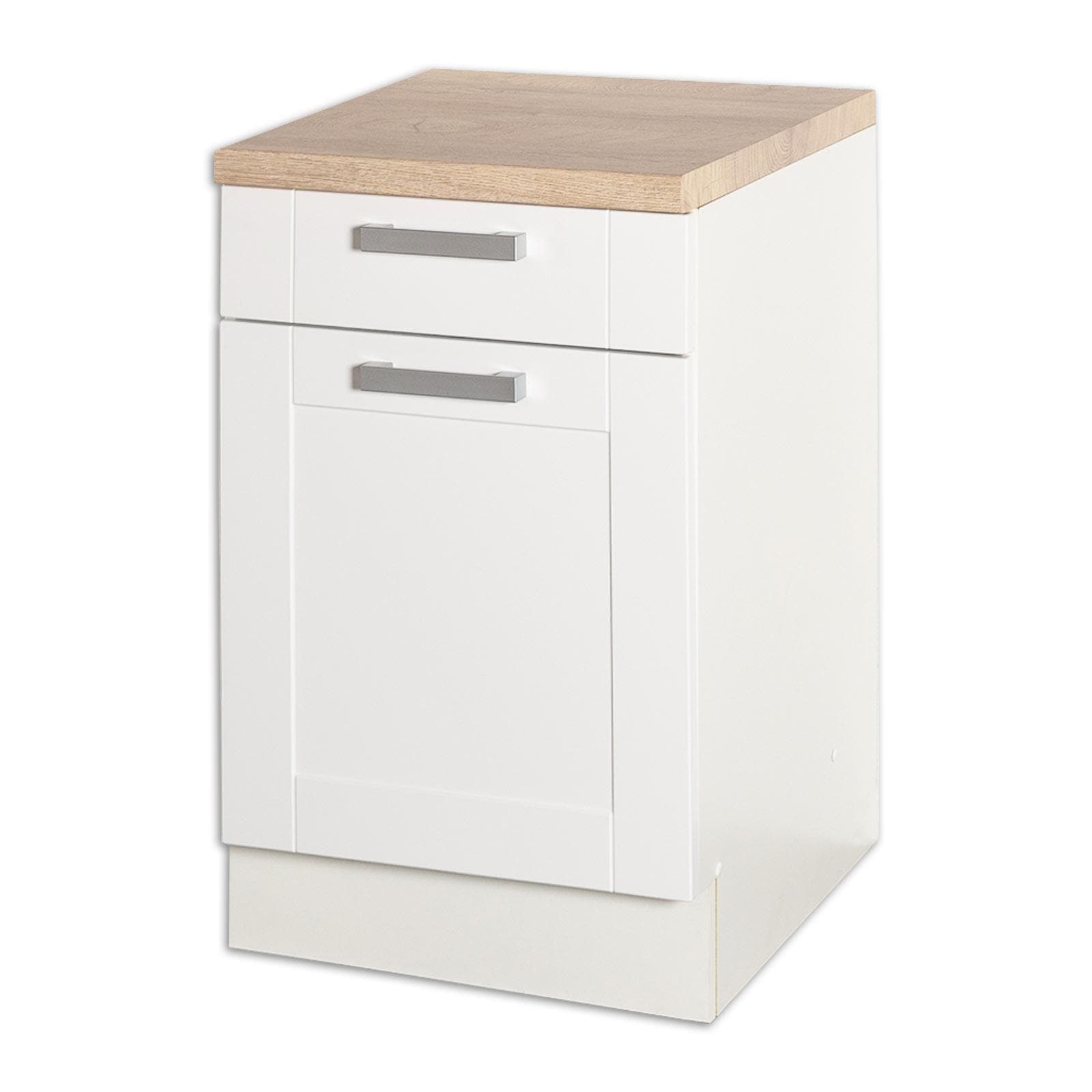 Anrichte MATRIX Weiß Lacklaminat-Asteiche 50 cm