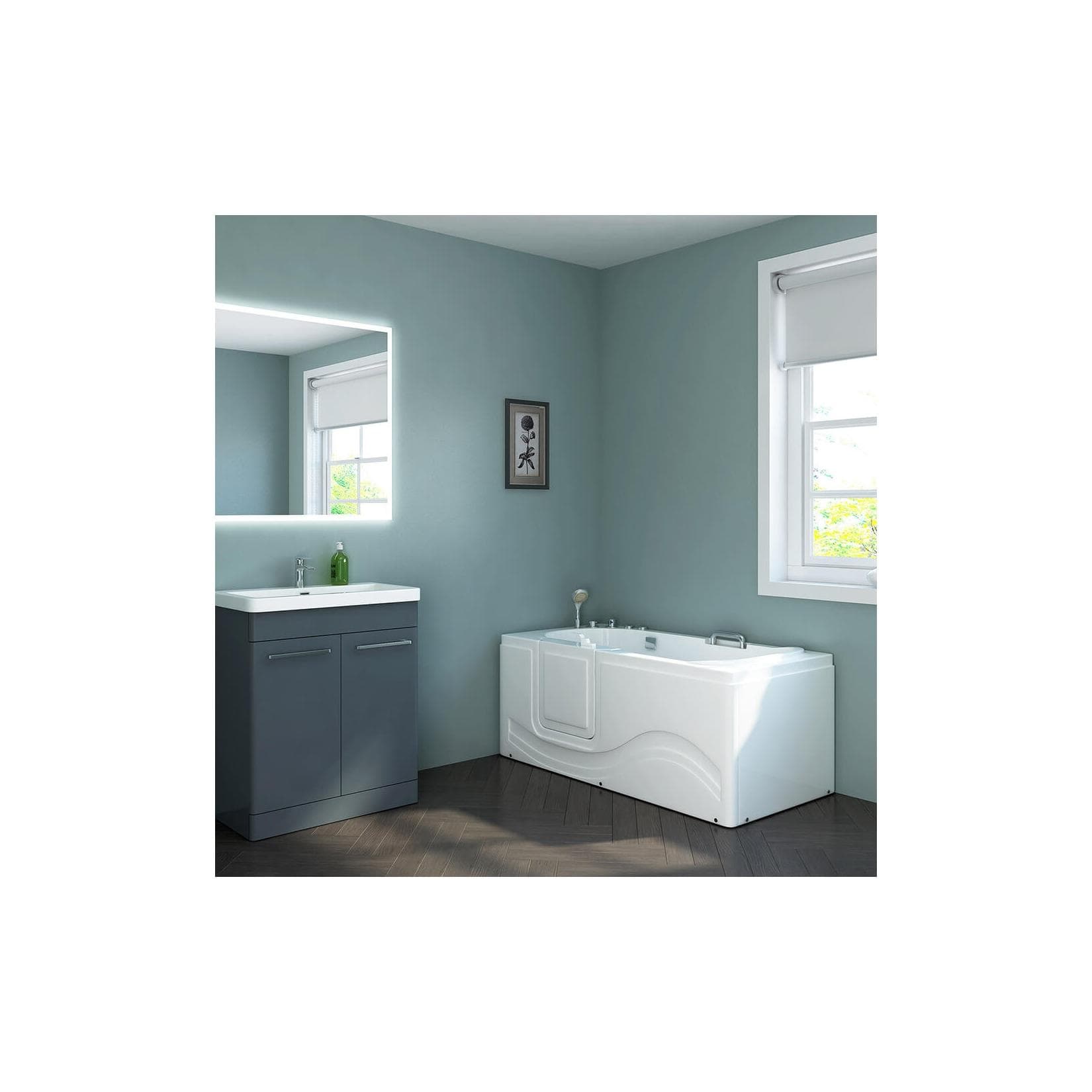 HOME DELUXE Seniorenbadewanne VITAL 153x76x64 cm
