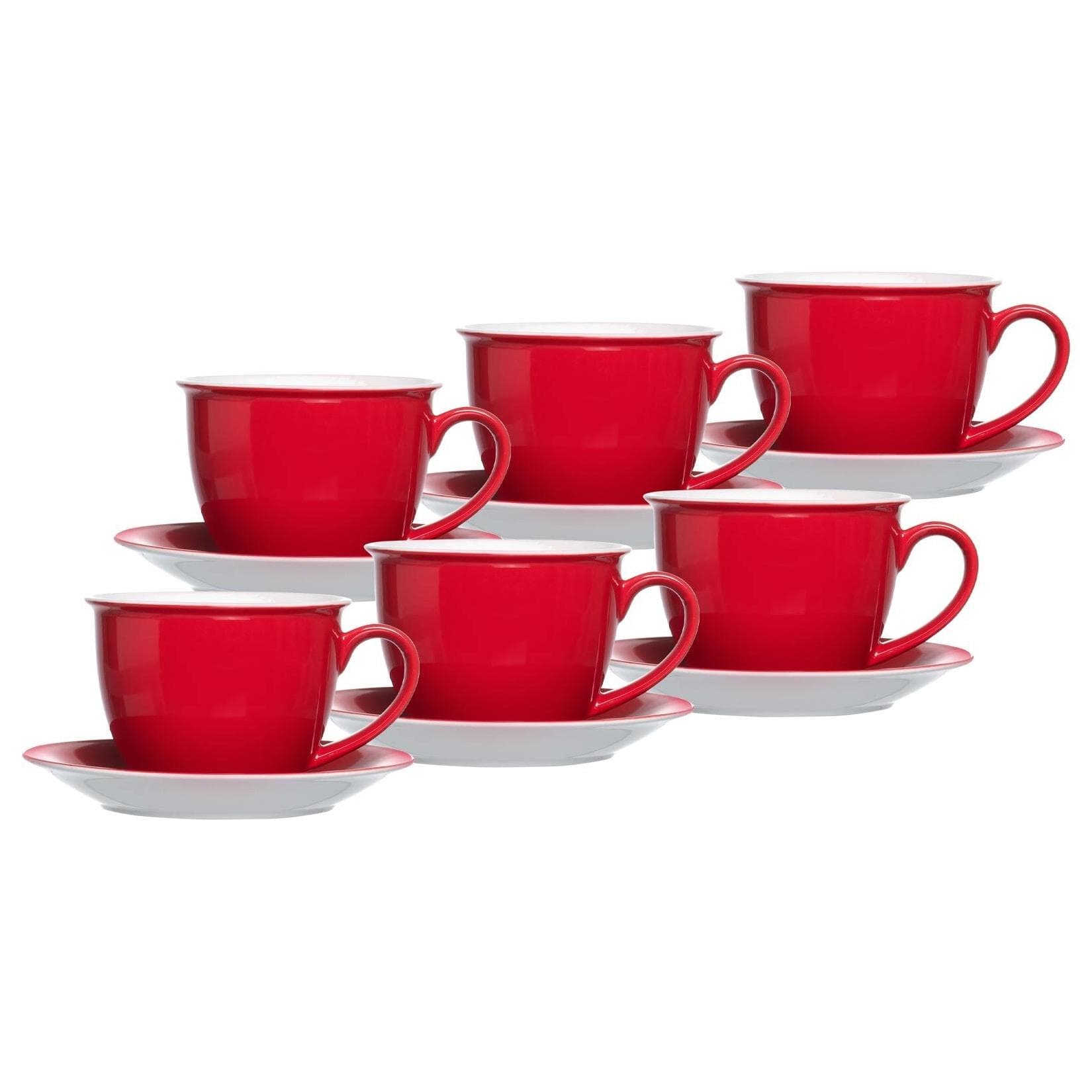 Ritzenhoff & Breker Milchkaffee Tassen mit Untertassen Doppio 350 ml 6er Set