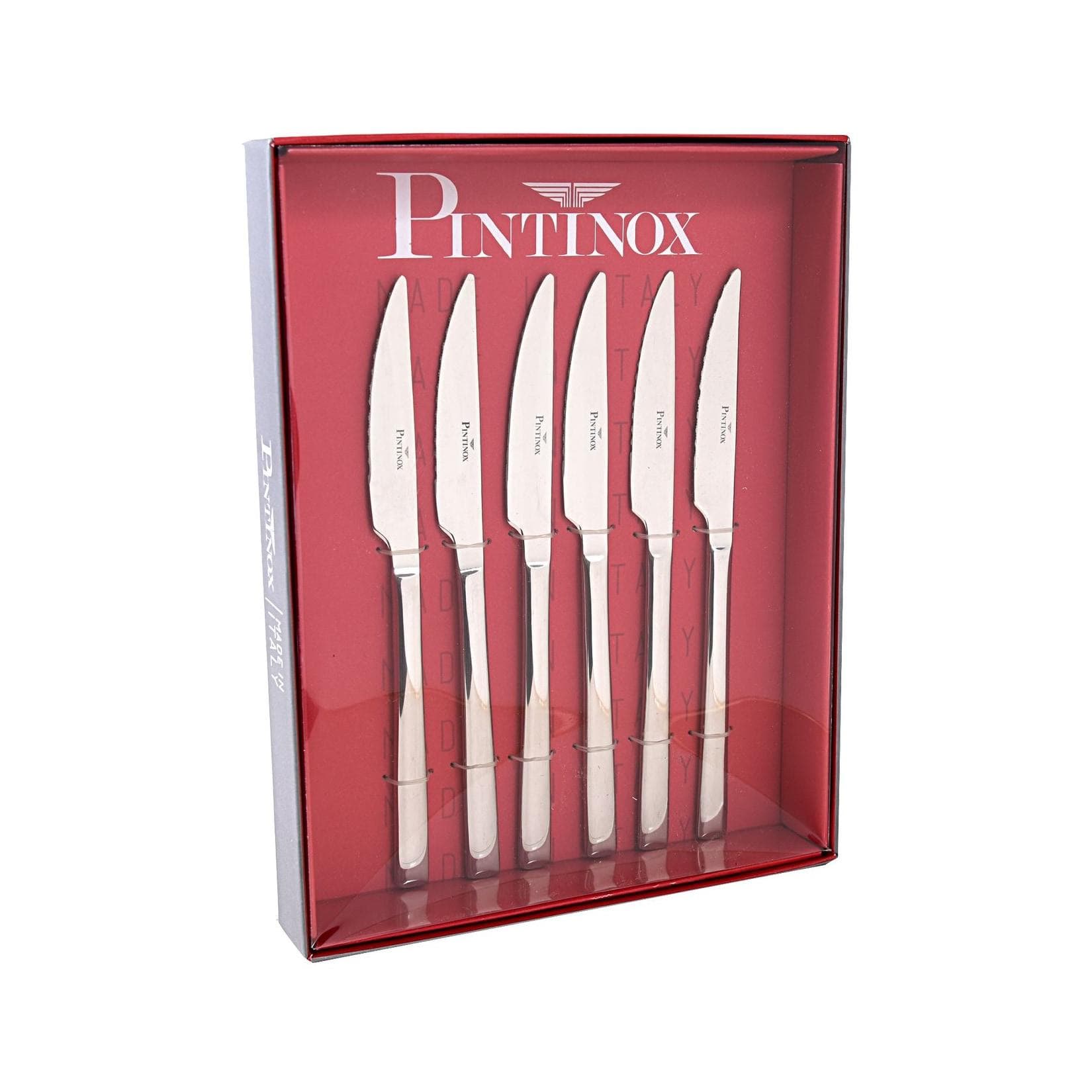 PINTINOX Steakmesser-Set 6-tlg. Wellenschliff Edelstahl 18/10 Synthesis