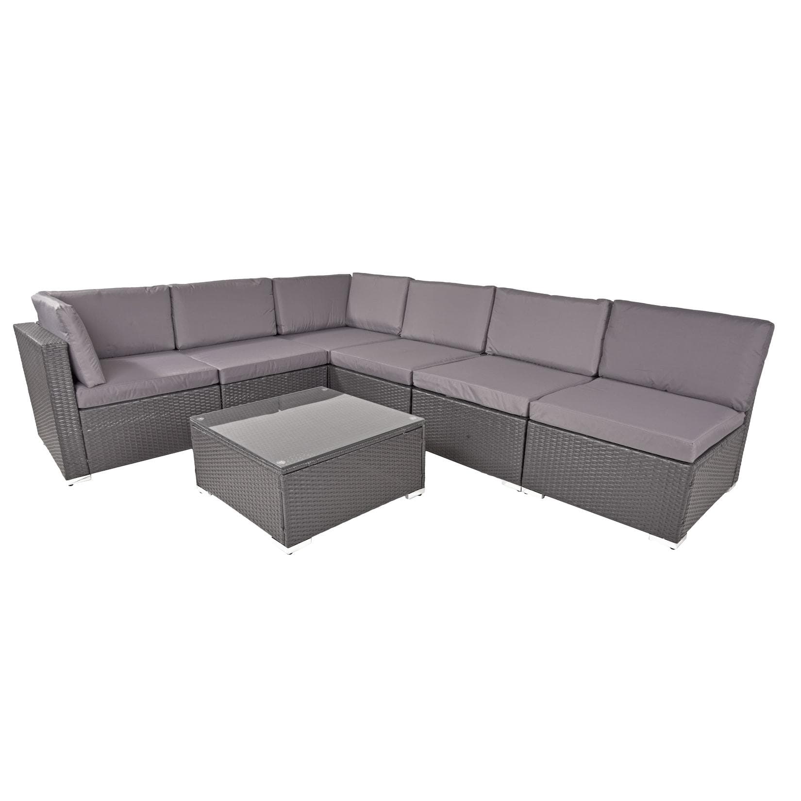Gartenlounge-Set GARDEN PLEASURE SANSIBAR 7-tlg. Grau Stahl