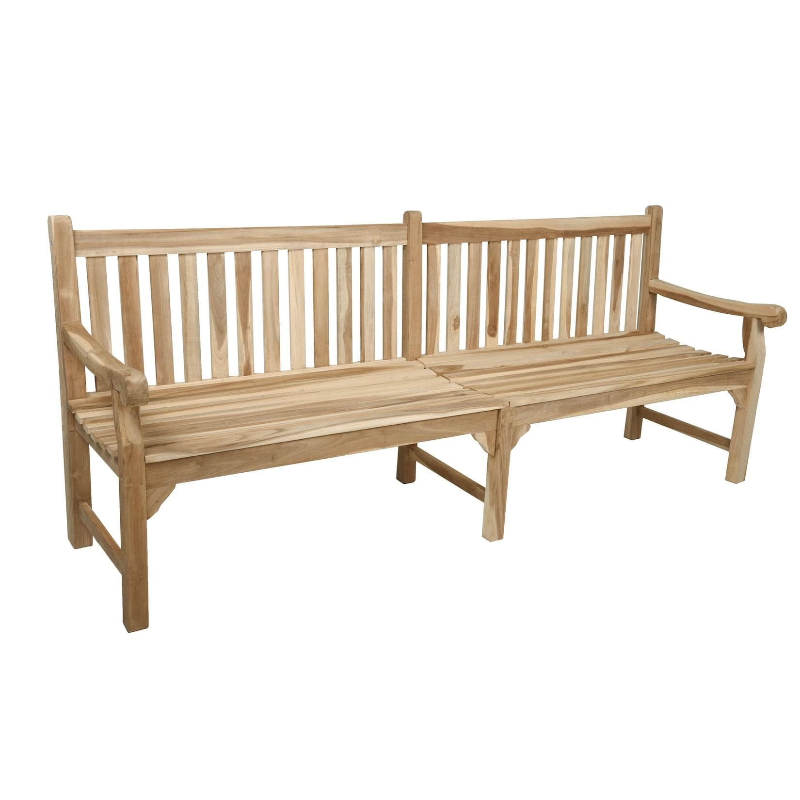 Teak Gartenbank mit Armlehnen - 5-Sitzer