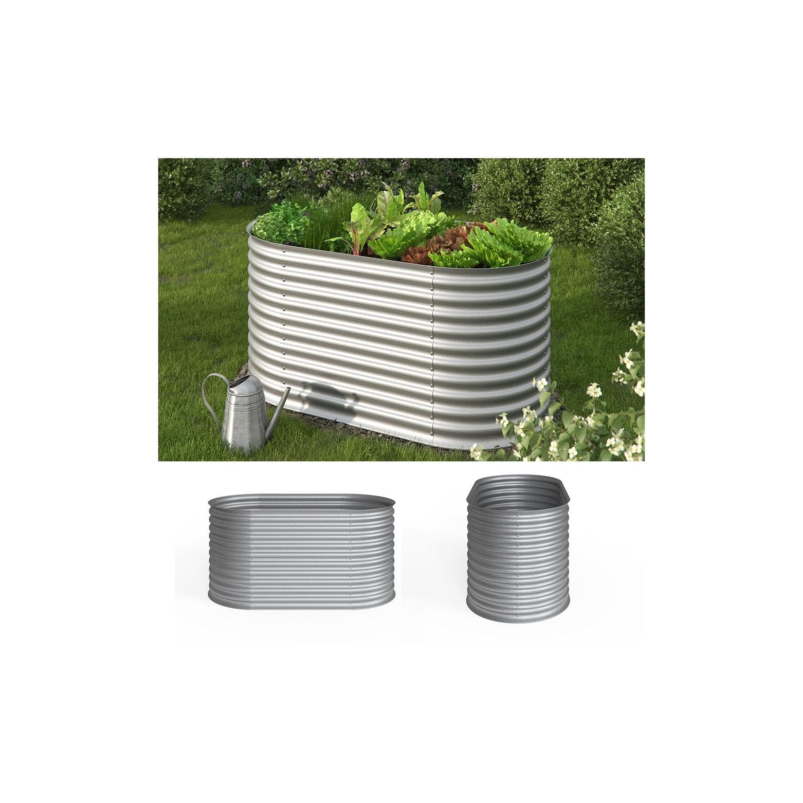 Oskar Hochbeet Oval Stahl Verzinkt Garten