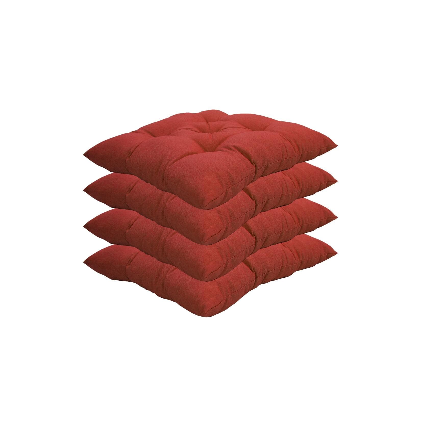 NYVI Stuhlkissen Genua 4er Pack Rot mit Steppung