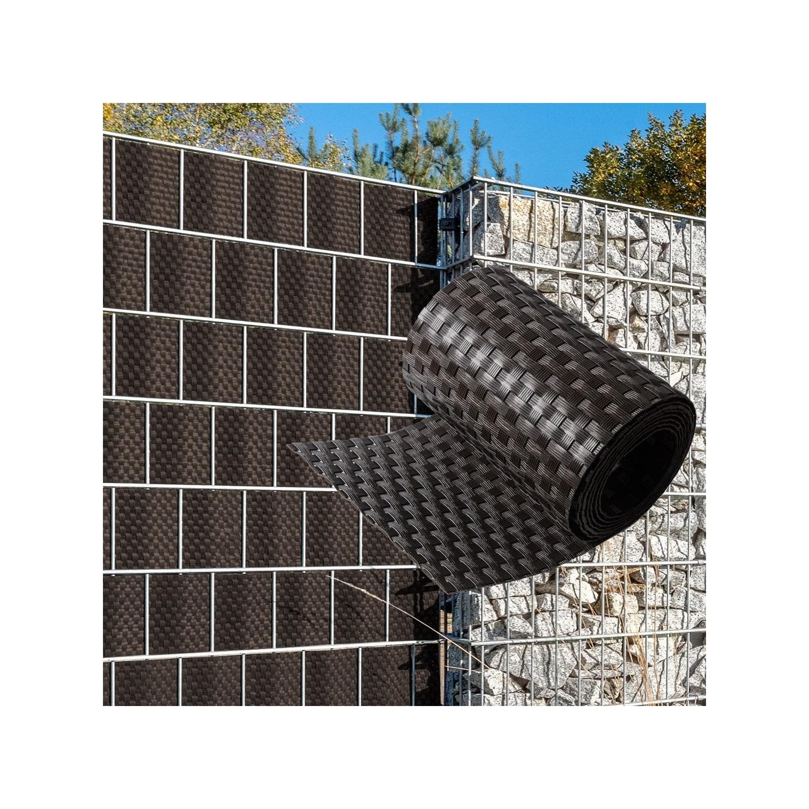 NYVI Polyrattan Sichtschutzstreifen Privafence 255 x 19 cm