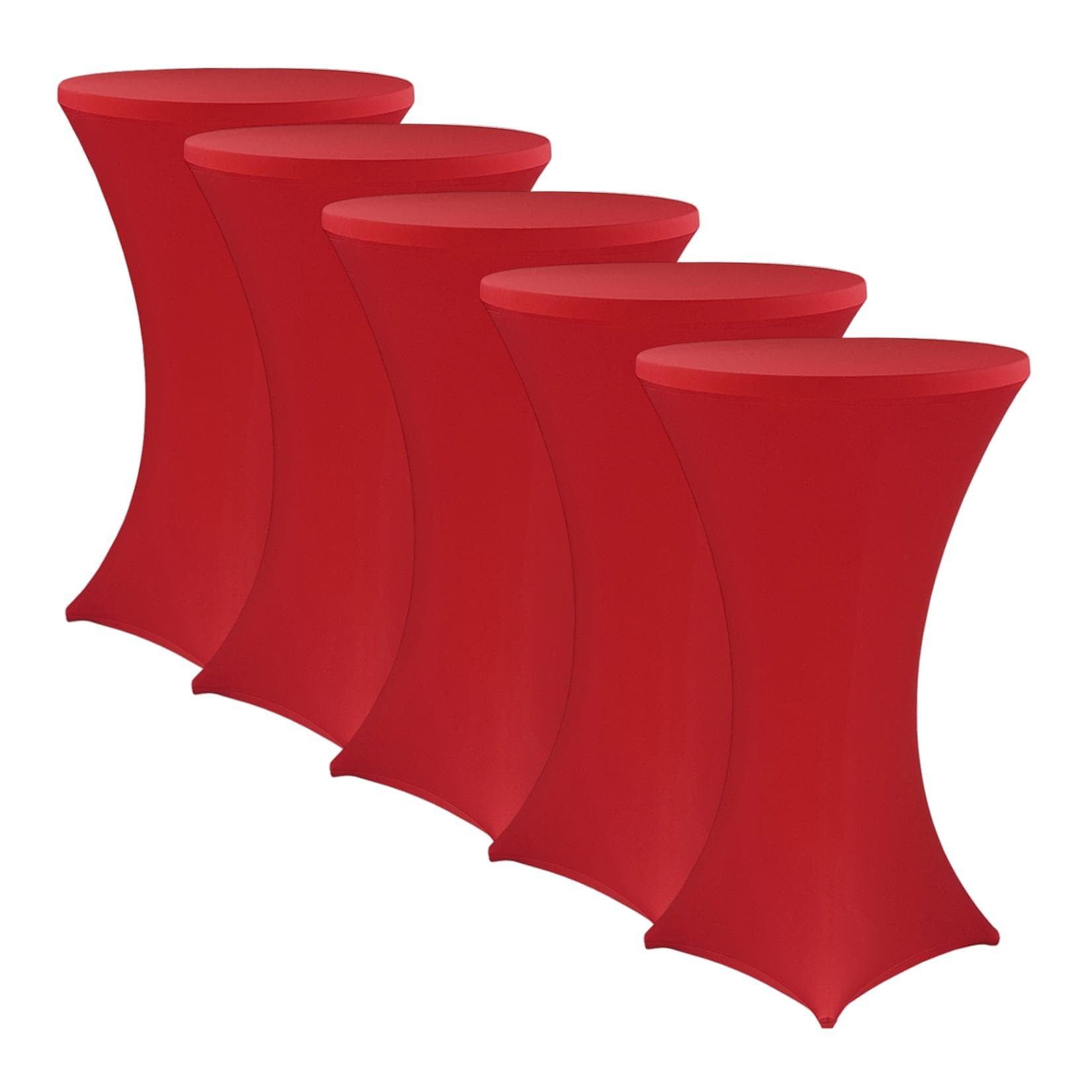 NYVI Stehtischhussen Gala - Premium Stretchhussen in Weiß, Schwarz & Rot