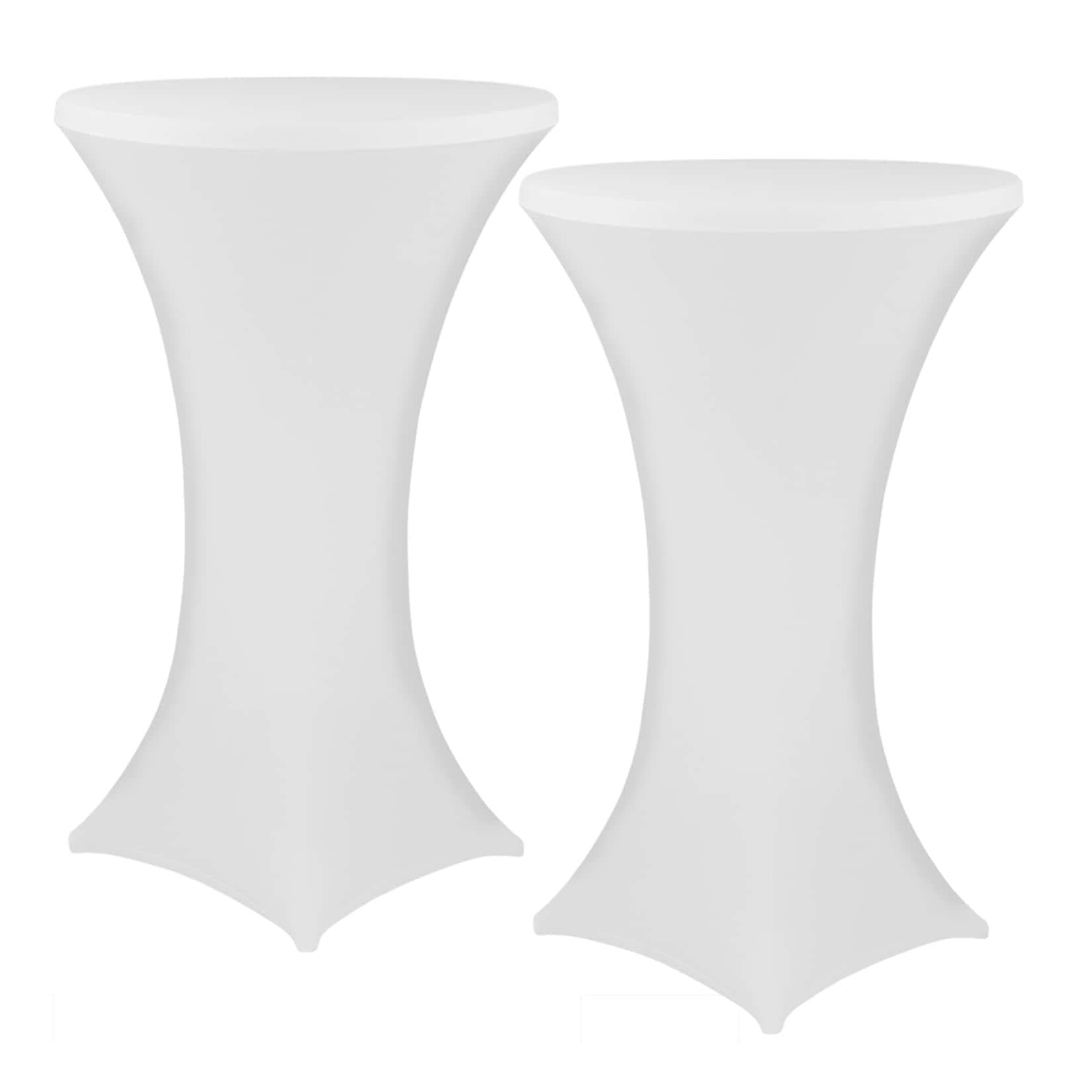 NYVI Stehtischhussen Gala - Premium Stretchhussen in Weiß, Schwarz & Rot