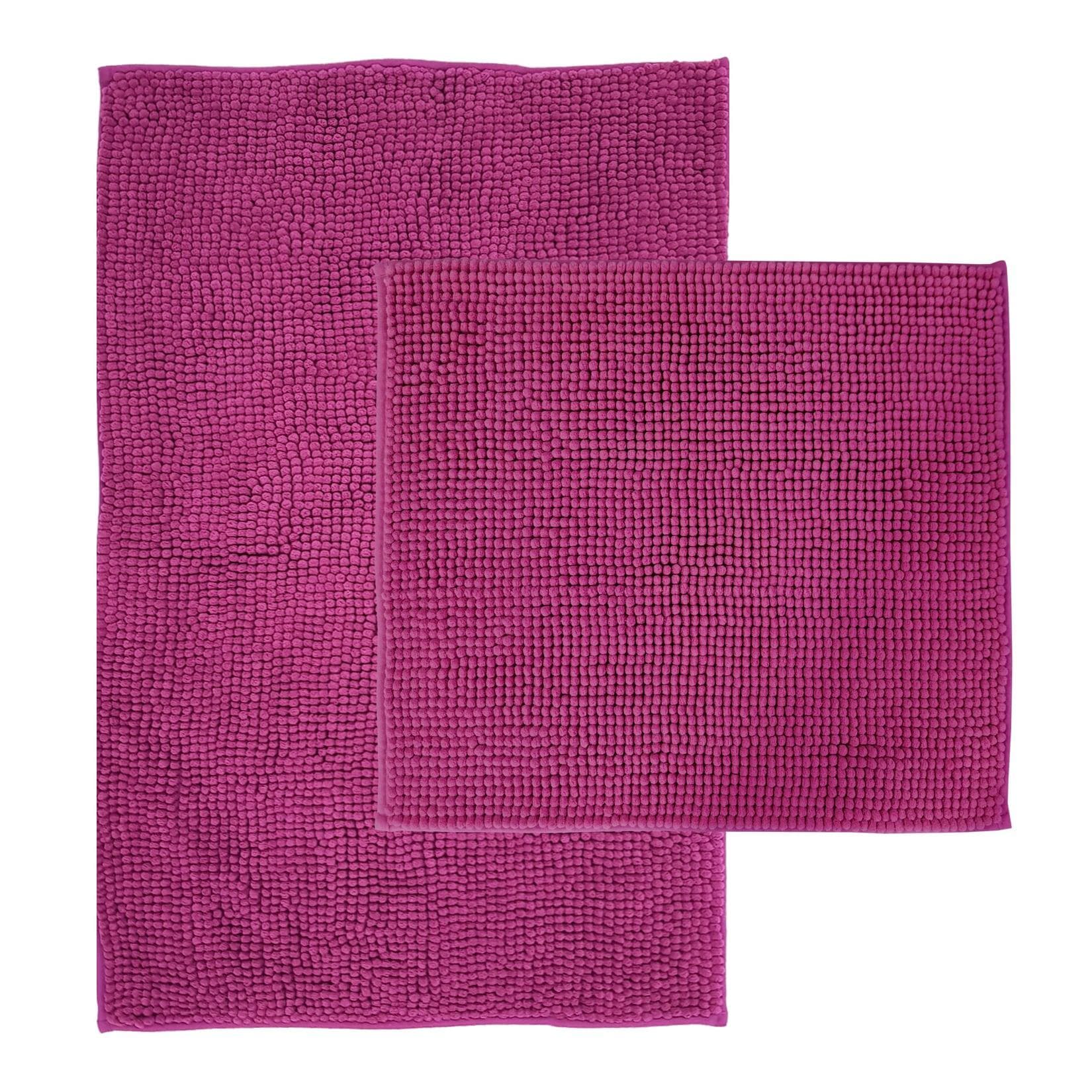 NYVI Badematte Chenille Set - Rutschfest, Saugfähig, Schnell Trocknend