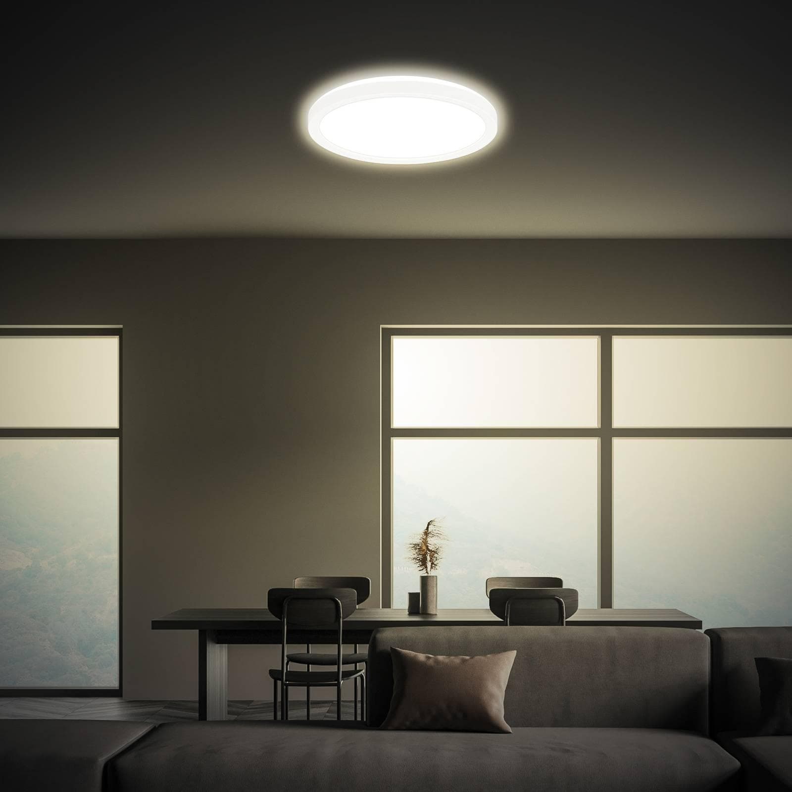 Briloner Leuchten LED Panel Tava - Weißes Flachdesign, Indirektes Licht, 15W