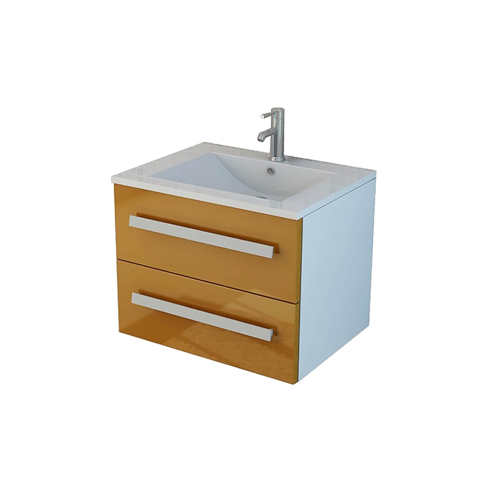 Jet-Line AROSA Badset Orange Hochglanz mit Waschbecken