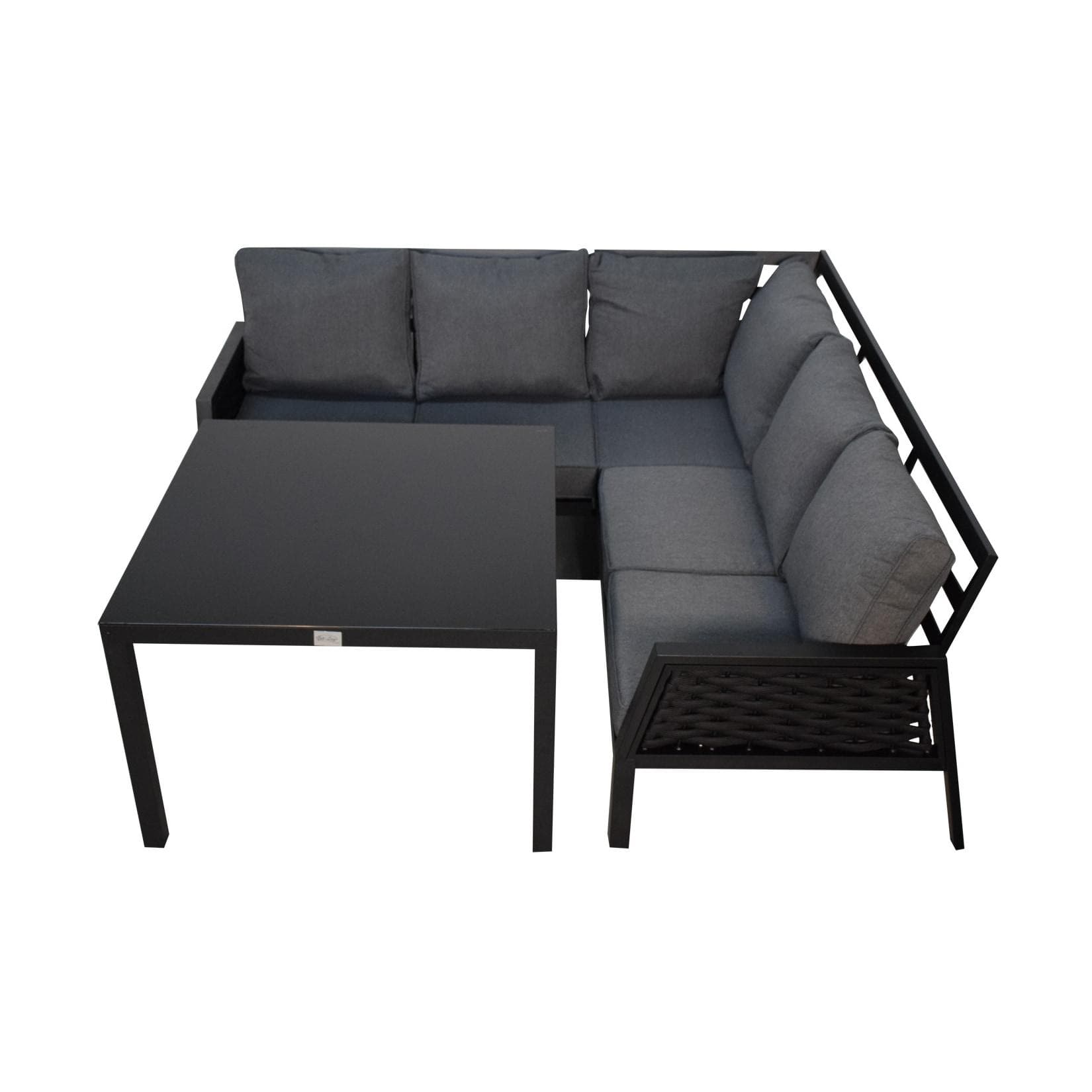 Jet-Line Gartenlounge ARIANA Schwarz 3-Teilig mit Kissen Wetterbeständig