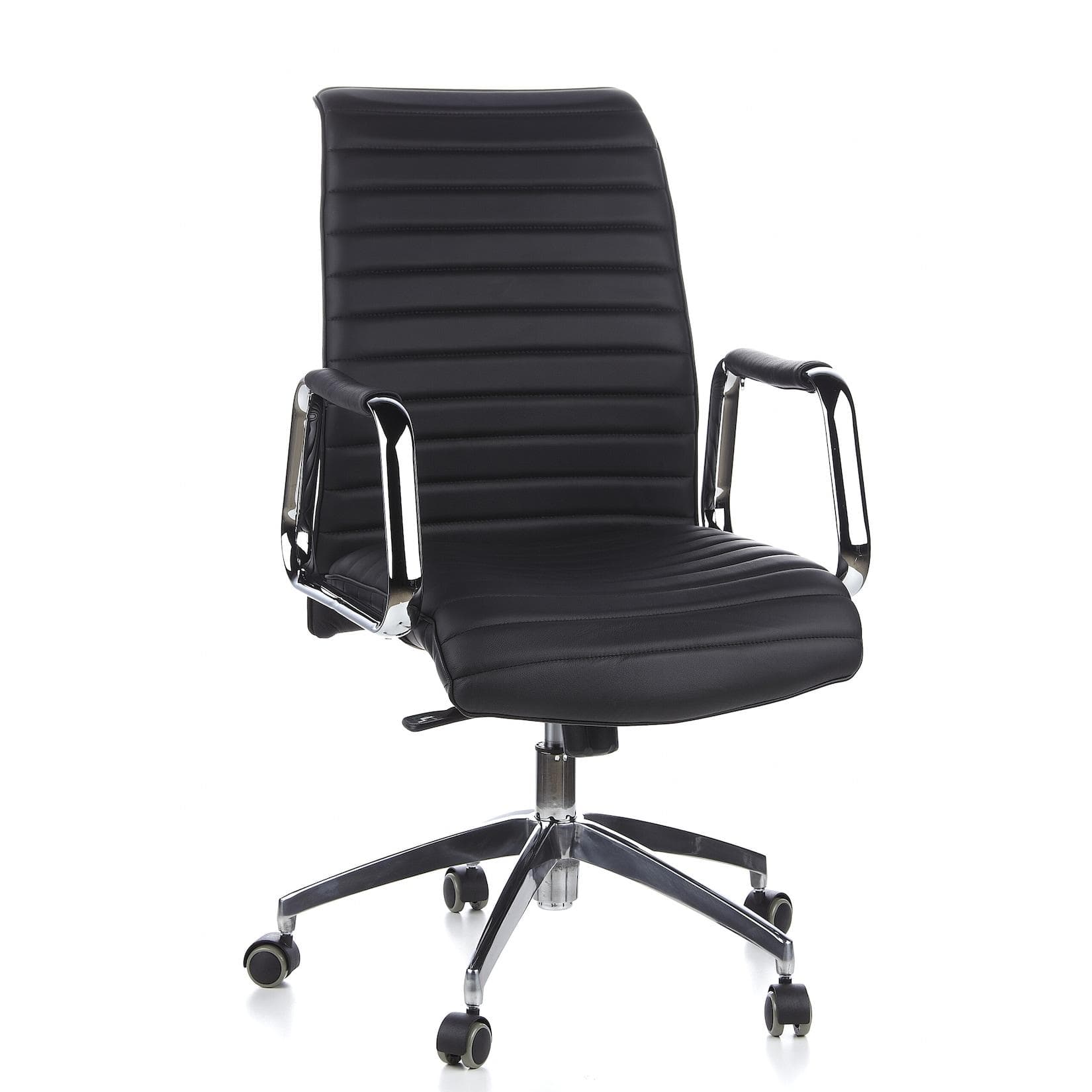 hjh OFFICE Chefsessel ASPERA 10 Leder Schwarz mit Armlehnen
