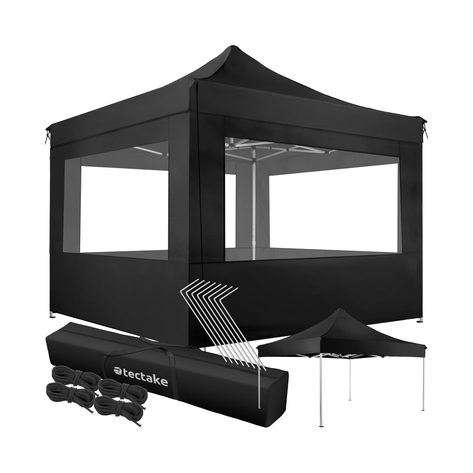 TecTake Aluminium Pavillon 3x3m Faltbar Höhenverstellbar