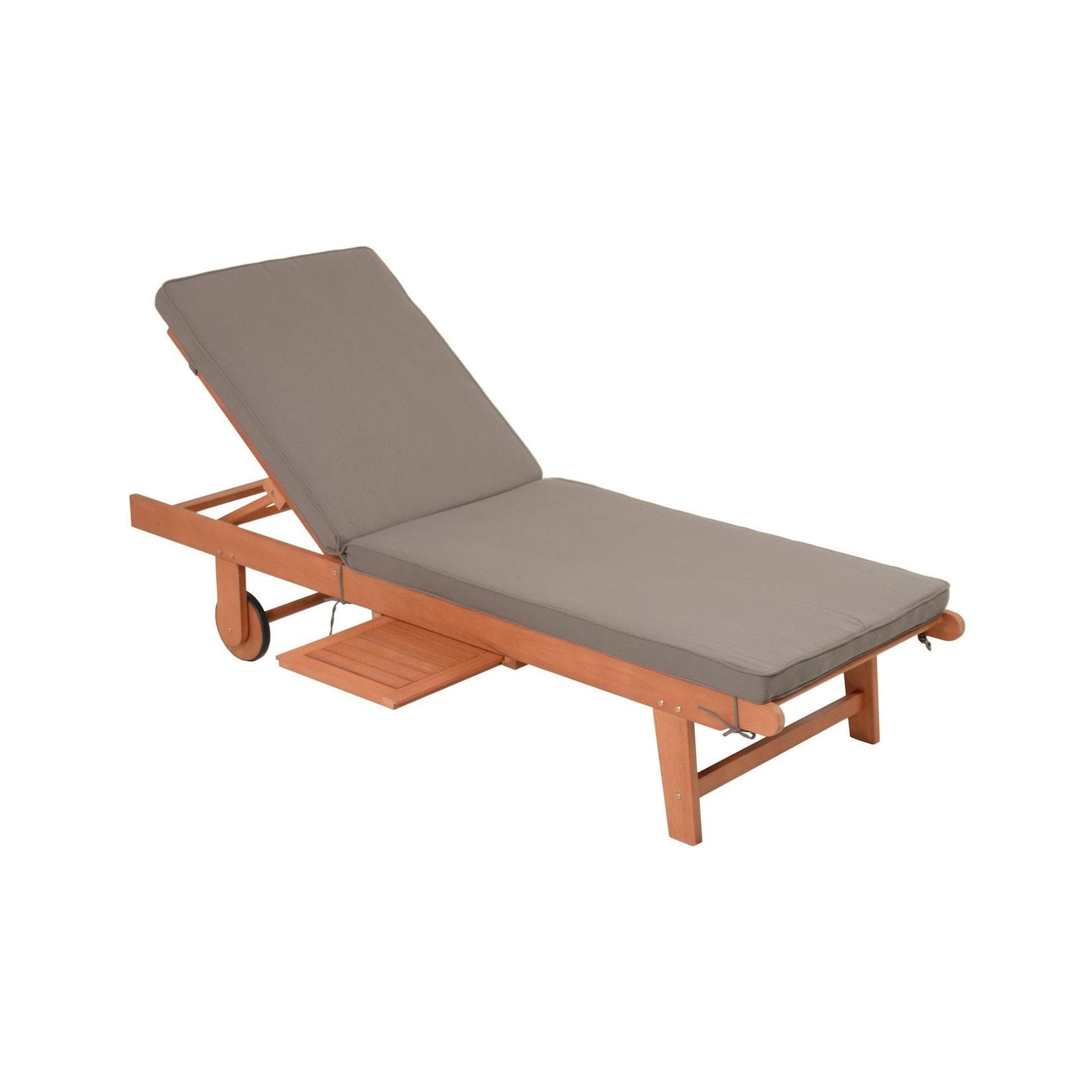 Garden Pleasure Sonnenliege SAN DIEGO Braun Eukalyptus mit Kissen