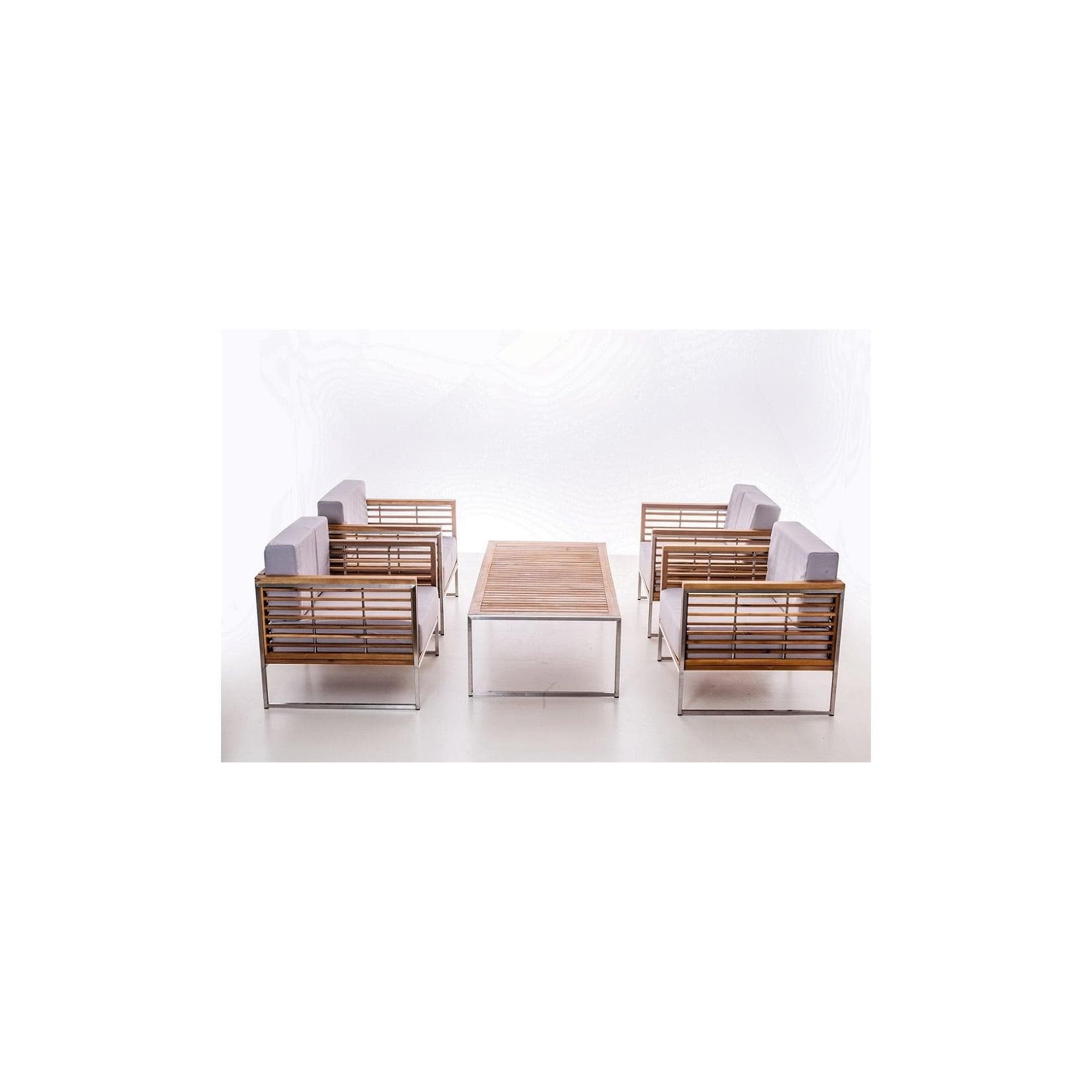 Gartenmöbel Lounge-Set ARTEMIS II creme 5-teilig mit Kissen Wetterfest Garten Terrasse Balkon