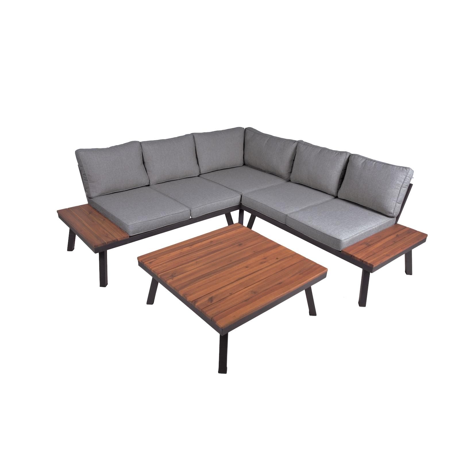 Garden Pleasure Theresa Lounge-Set: Modernes Outdoor Set mit Akazienholz und Stahlgestell