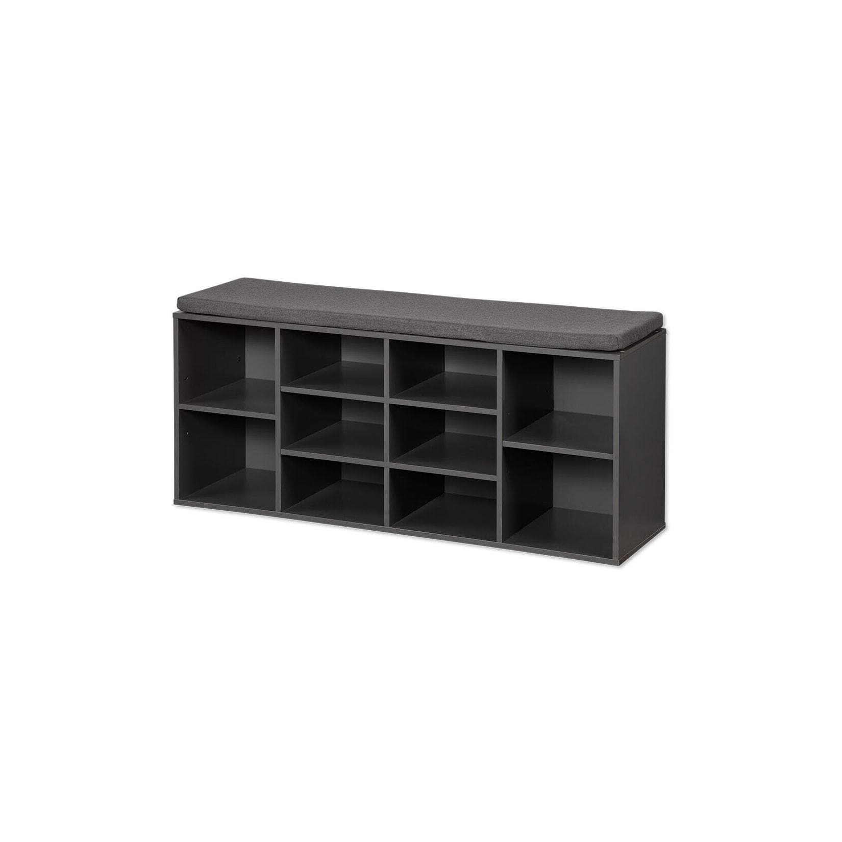 Kesper Schuhschrank mit Sitzkissen Grau - 10er Schuhstauraum