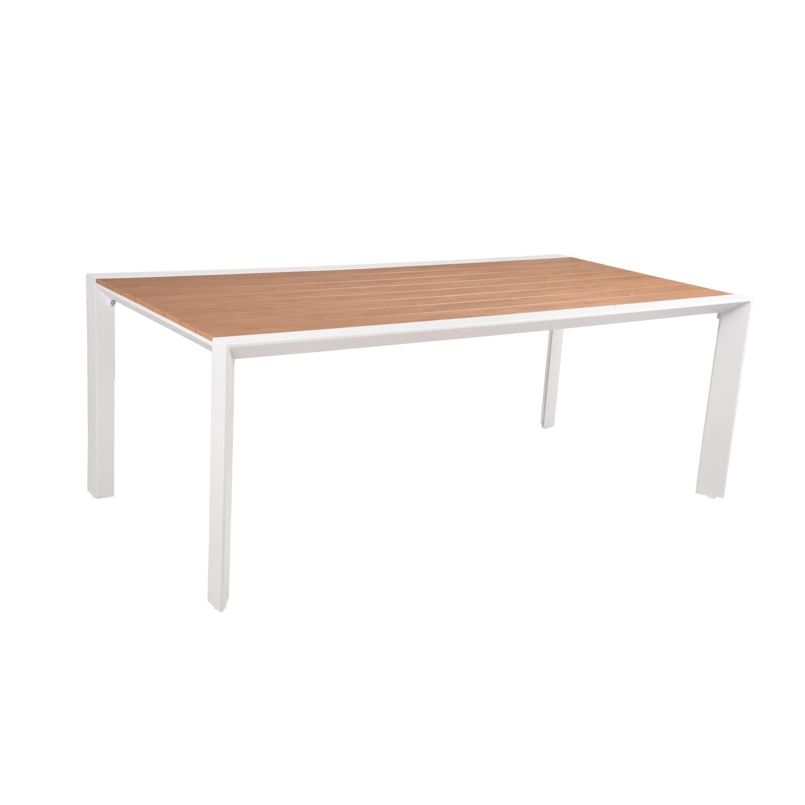 Garden Pleasure Gartentisch VENICE Braun Weiß Aluminium Nonwood