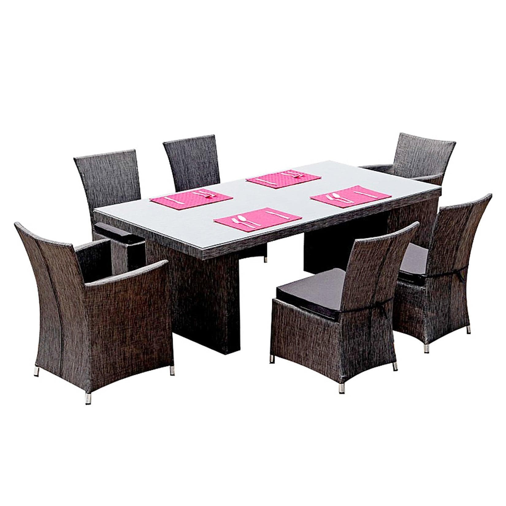 Gartenmöbel Essgruppe Rügen 7-Teilig Anthrazit