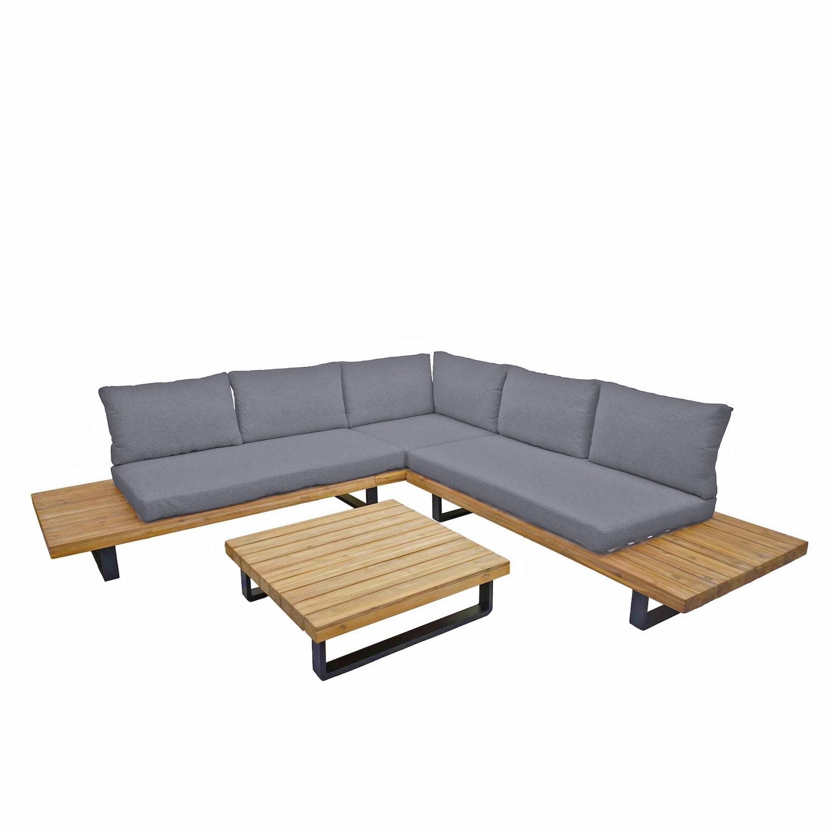 Garden Pleasure Gartenlounge-Set ACAPULCO Grau Stahl mit Kissen