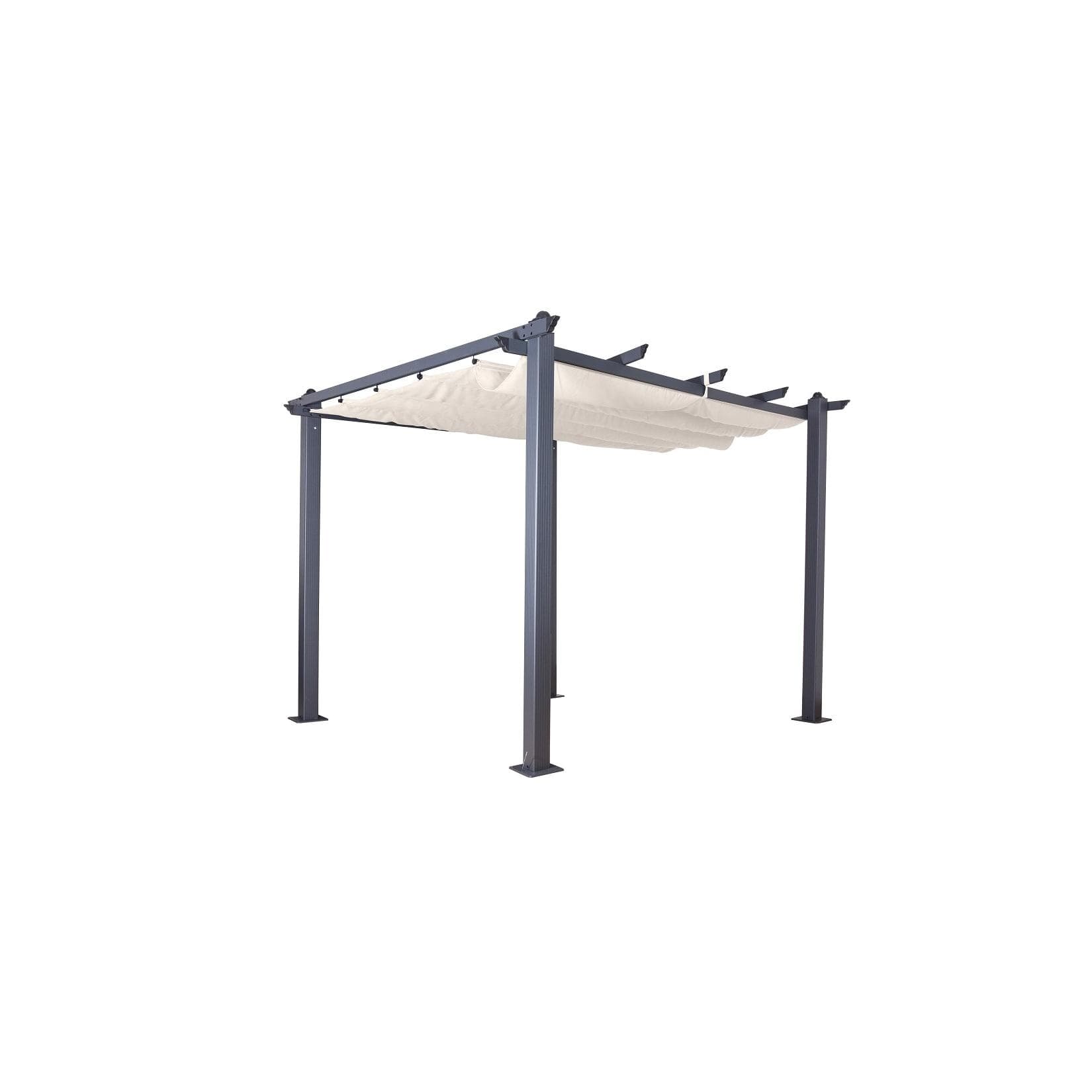 Pavillon Gartenpavillon 4x3m Luxor anthrazit-beige aus Aluminium UV-Schutz Sonnenschutz
