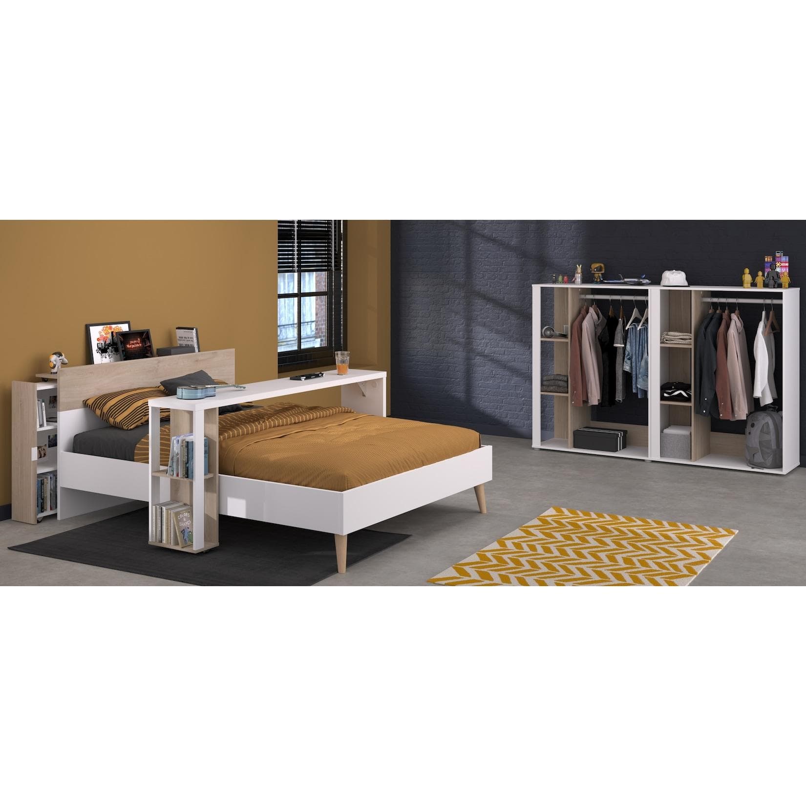 Parisot Kinderzimmer-Set 5-teilig Aalborg 13a Weiß Japanische Eiche