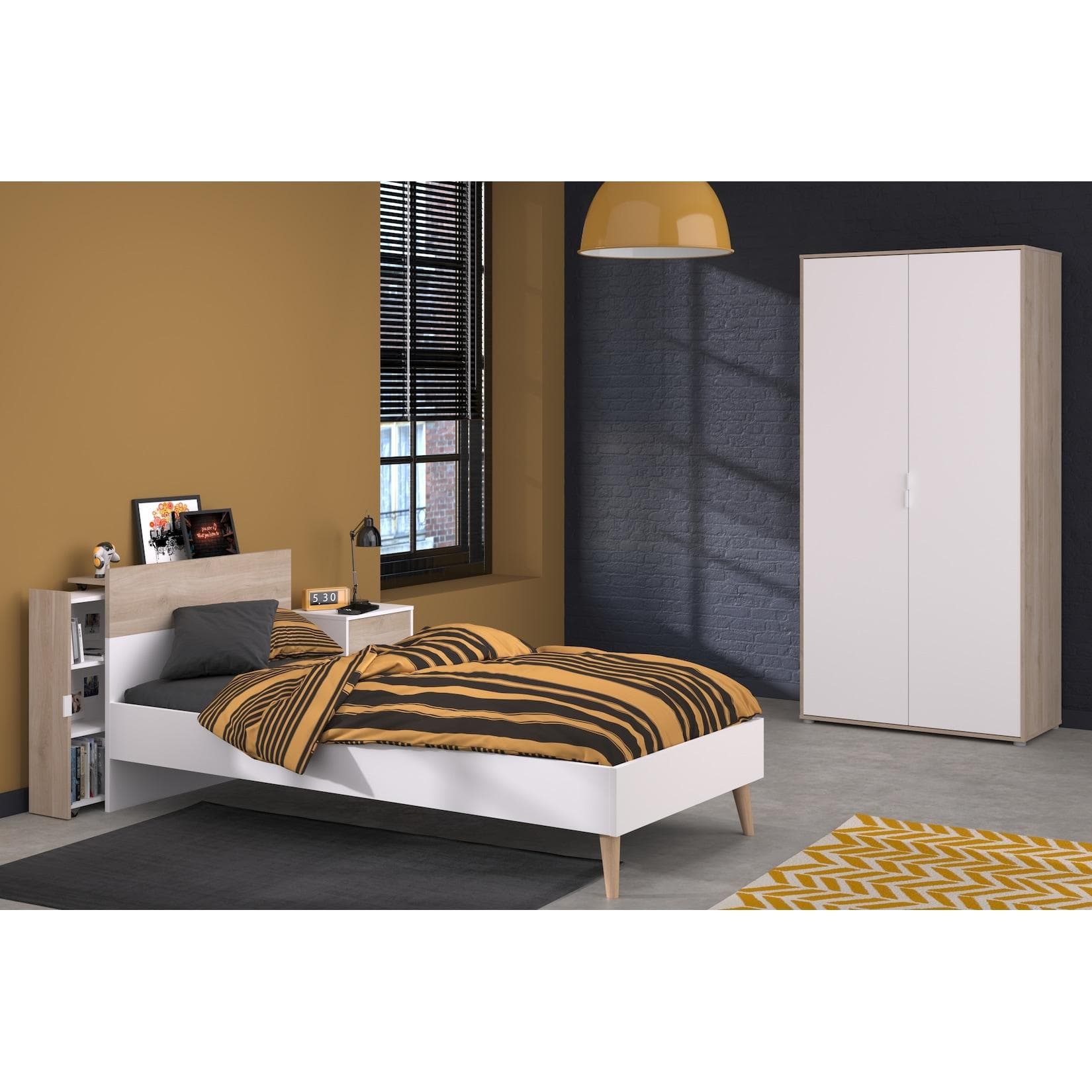 Jugendzimmer-Set PARISOT Aalborg 3 Weiß Bett & Kleiderschrank