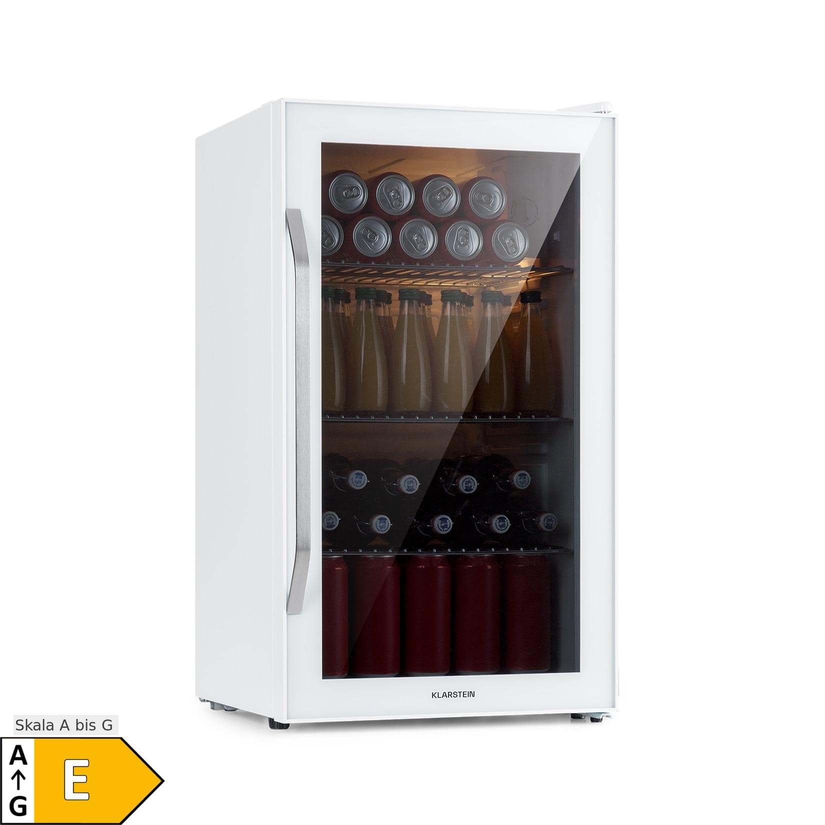 Klarstein Beersafe XXL Quartz Kühlschrank 80 Liter 3 Böden Panoramaglastür