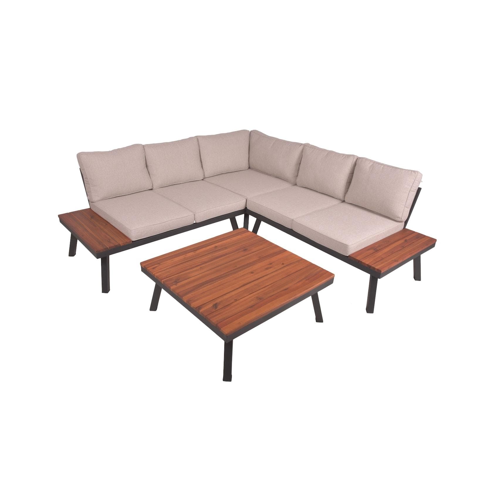 Garden Pleasure Lounge-Set THERESA 4tlg. Schwarz Akazienholz