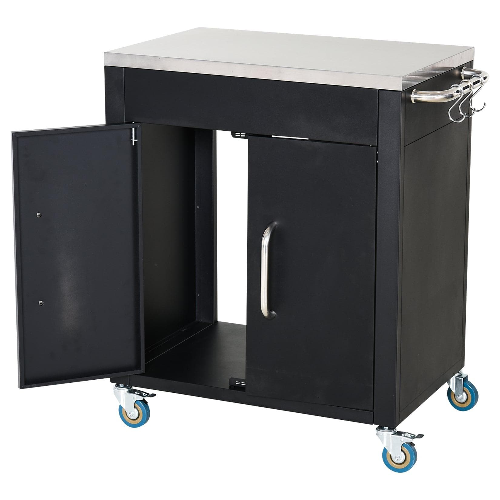 HOMCOM Servierwagen Küchenschrank: Eisen, Rollen, Stauraum