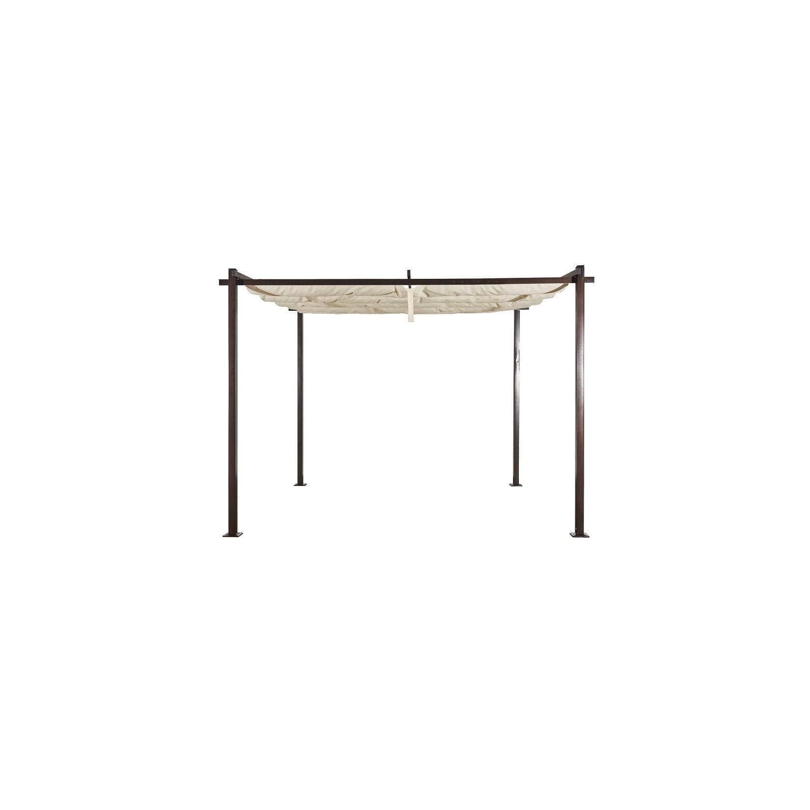 Pavillon Gartenpavillon 3x3m Braun Kairo Light UV-Schutz Wasserabweisende Überdachung Sonnenschutz