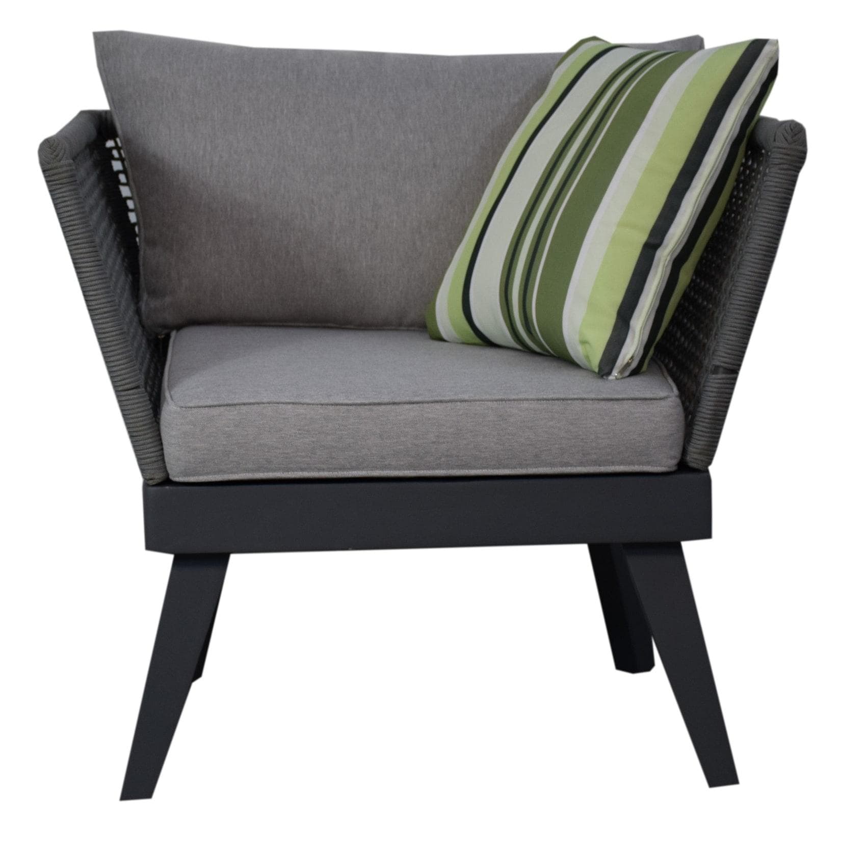 Gartenmöbel Lounge Sessel Cuba 87x73x73 cm grau mit Kissen