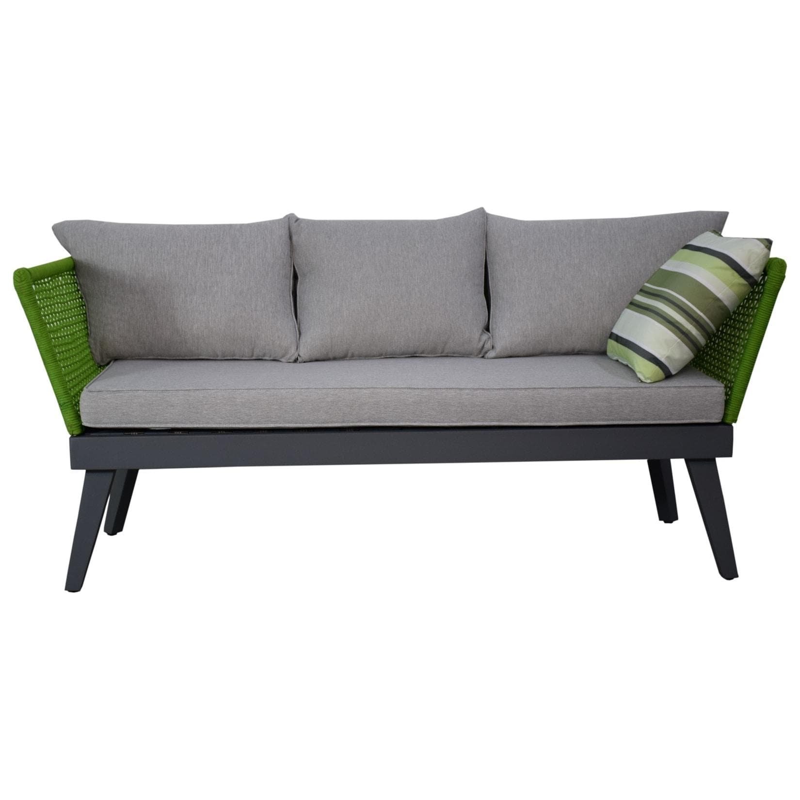 Gartenmöbel Gartensofa Outdoor Sofa Cuba 178 x 73 x 73 cm grün mit Kissen
