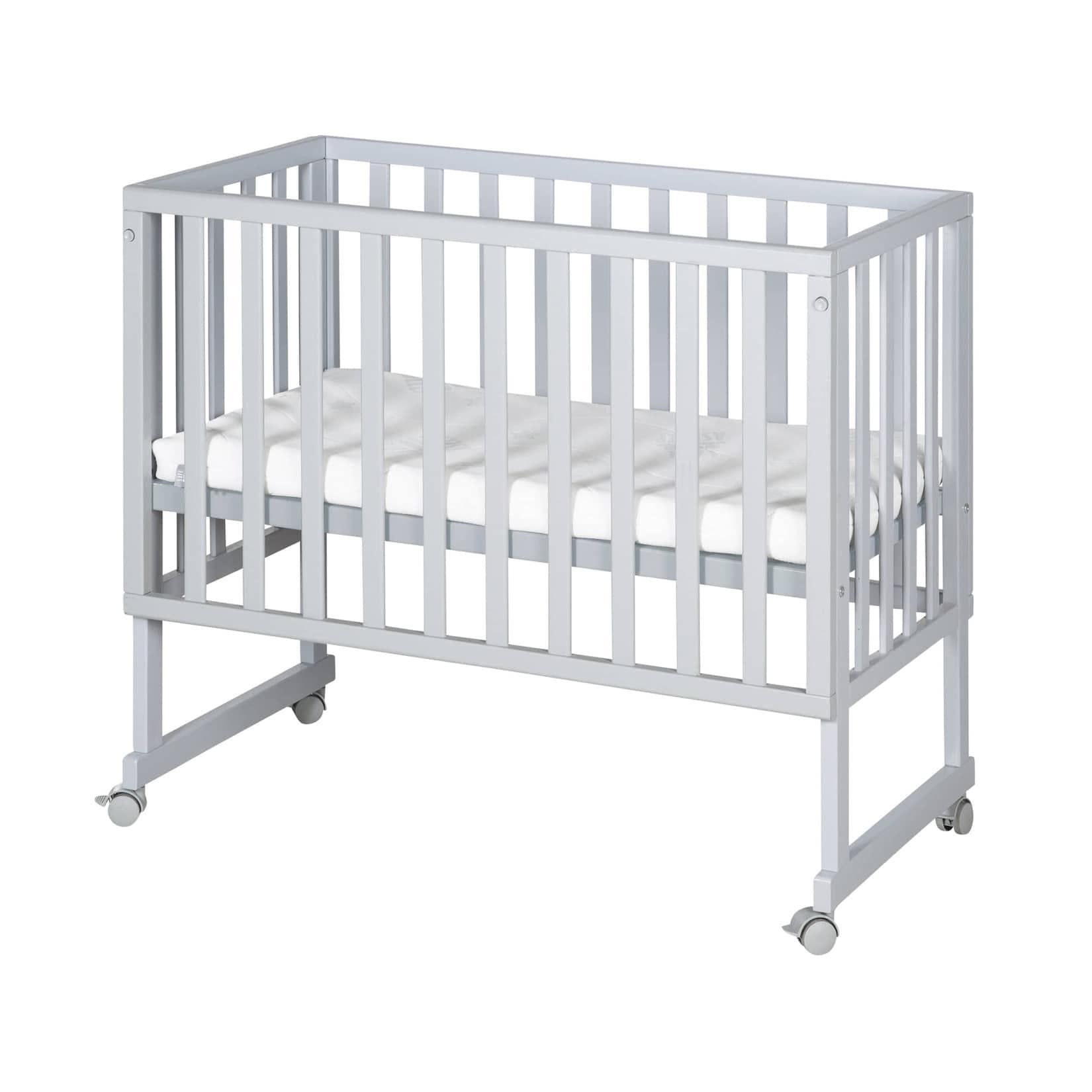 Höhenverstellbares Stubenbett mit Matratze & Canvas-Barriere