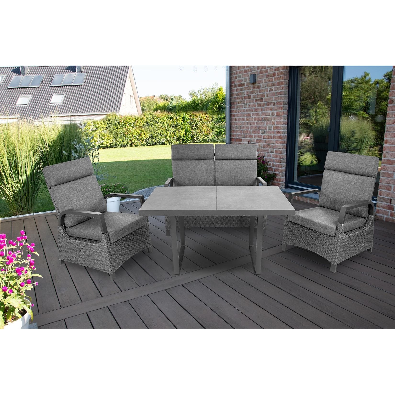 bellavista - Home&Garden® Orlando Gartenlounge-Set: Aluminium, Grau, Wetterfest