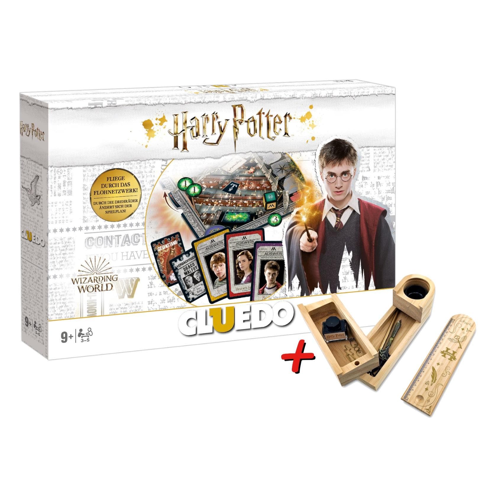 Winning Moves Cluedo Harry Potter Brettspiel mit Holz-Schreibset