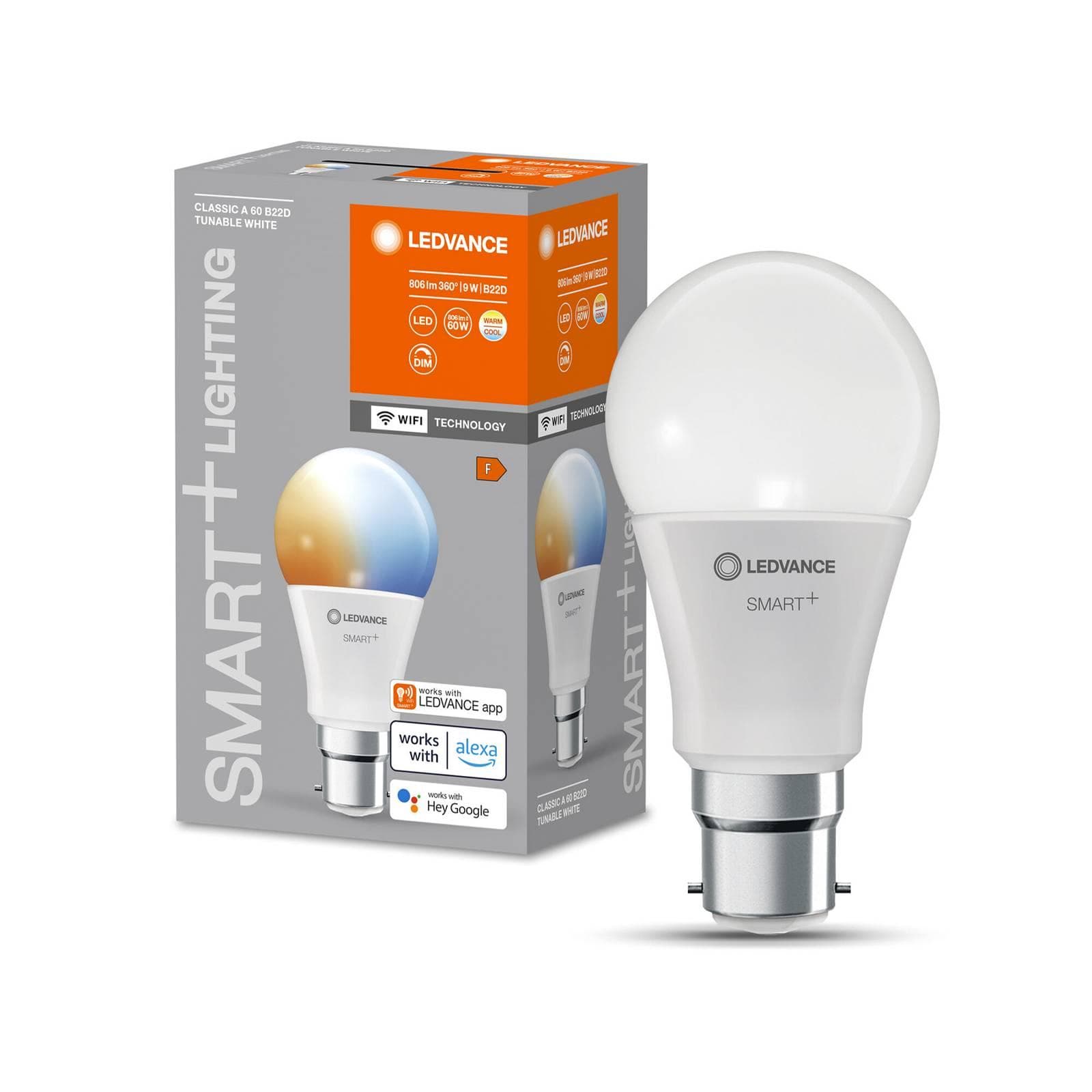 LEDVANCE SMART+ WiFi B22d 9W Classic 2.700-6.500K LED-Lampe