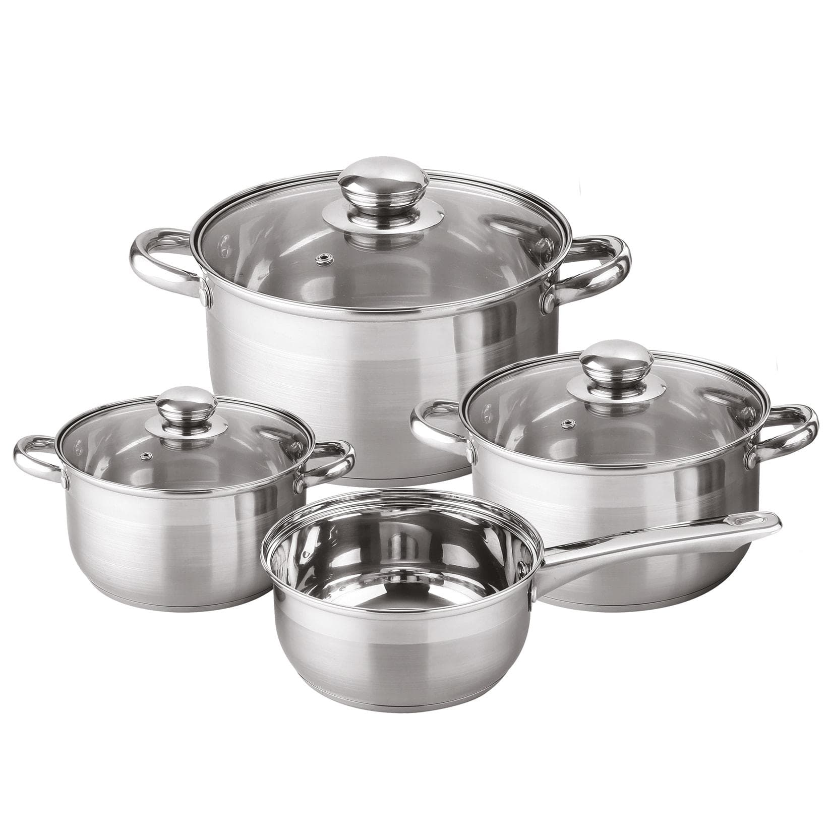 Michelino Edelstahl-Kochtopfset 7-tlg. Denver Silber