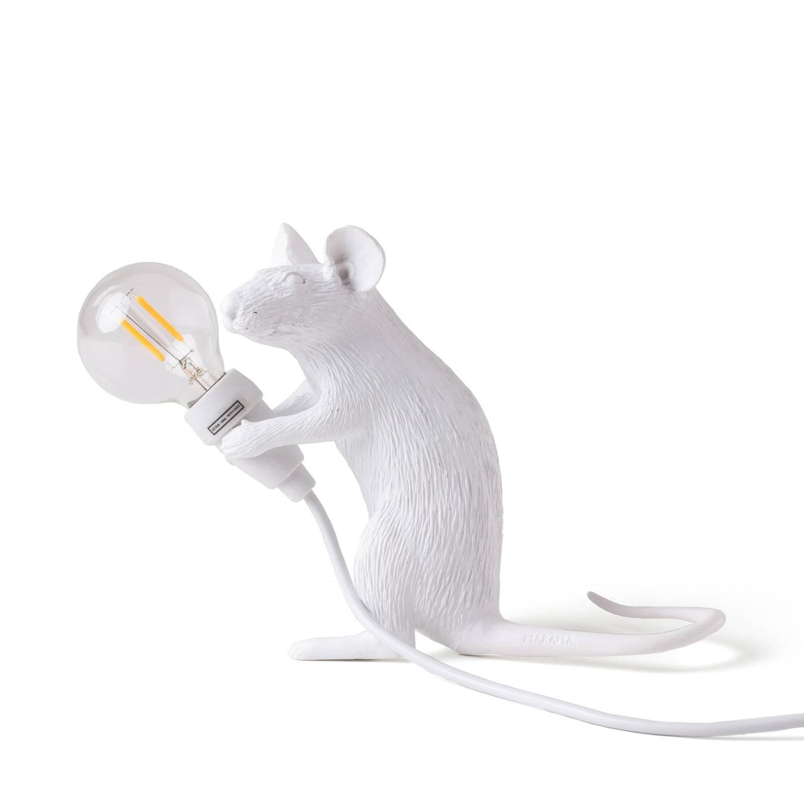 SELETTI Mouse Lamp LED-Dekolampe USB sitzend weiß