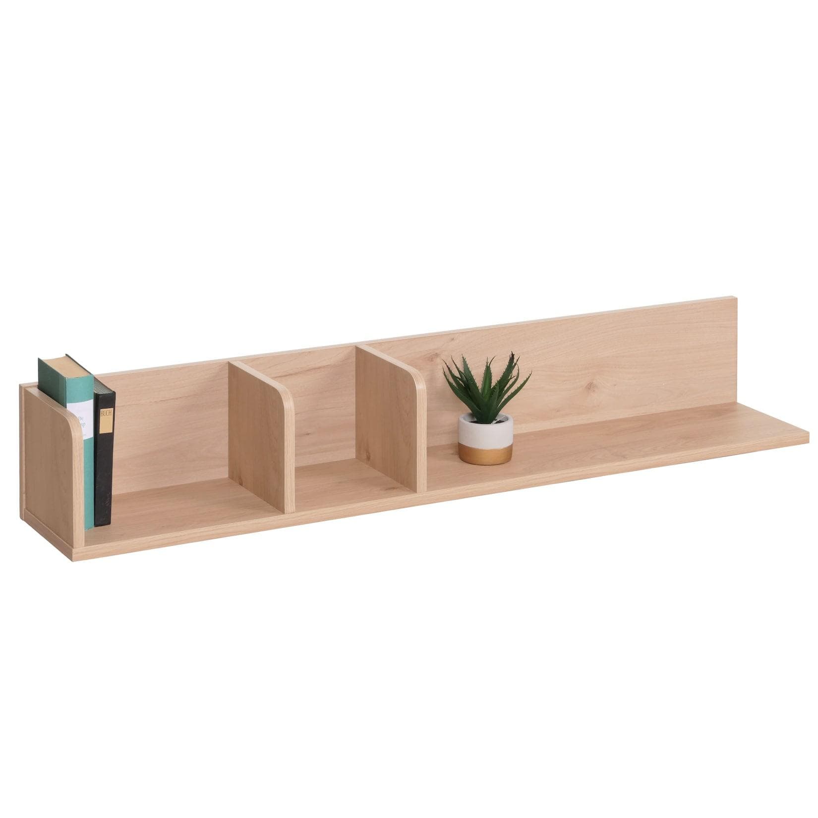 MCW Wandregal MCW-M48 Beige 3 Fächer Holzregal Schweberegal
