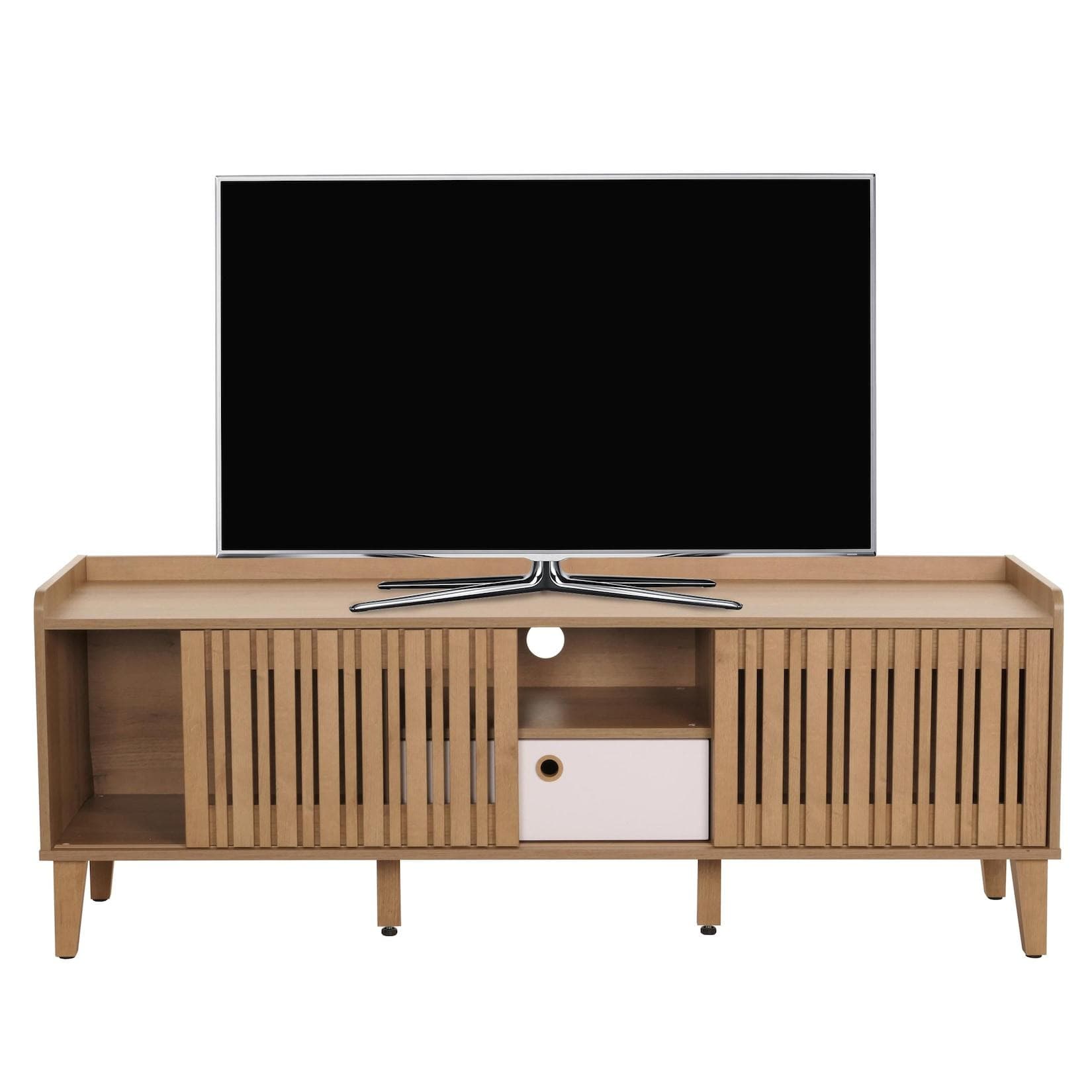 MCW TV-Rack Lowboard mit Schiebetüren und Schublade