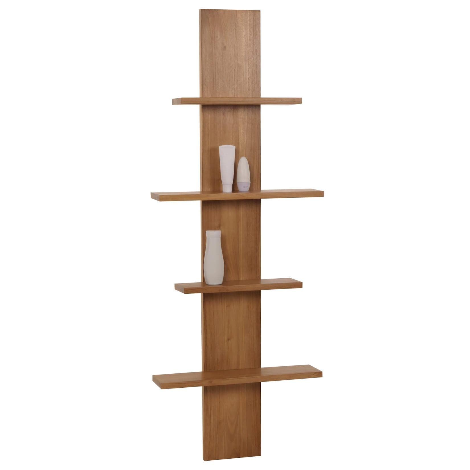 MCW Teak-Wandregal Badregal Hängeregal B-Grade Teak Kernholz
