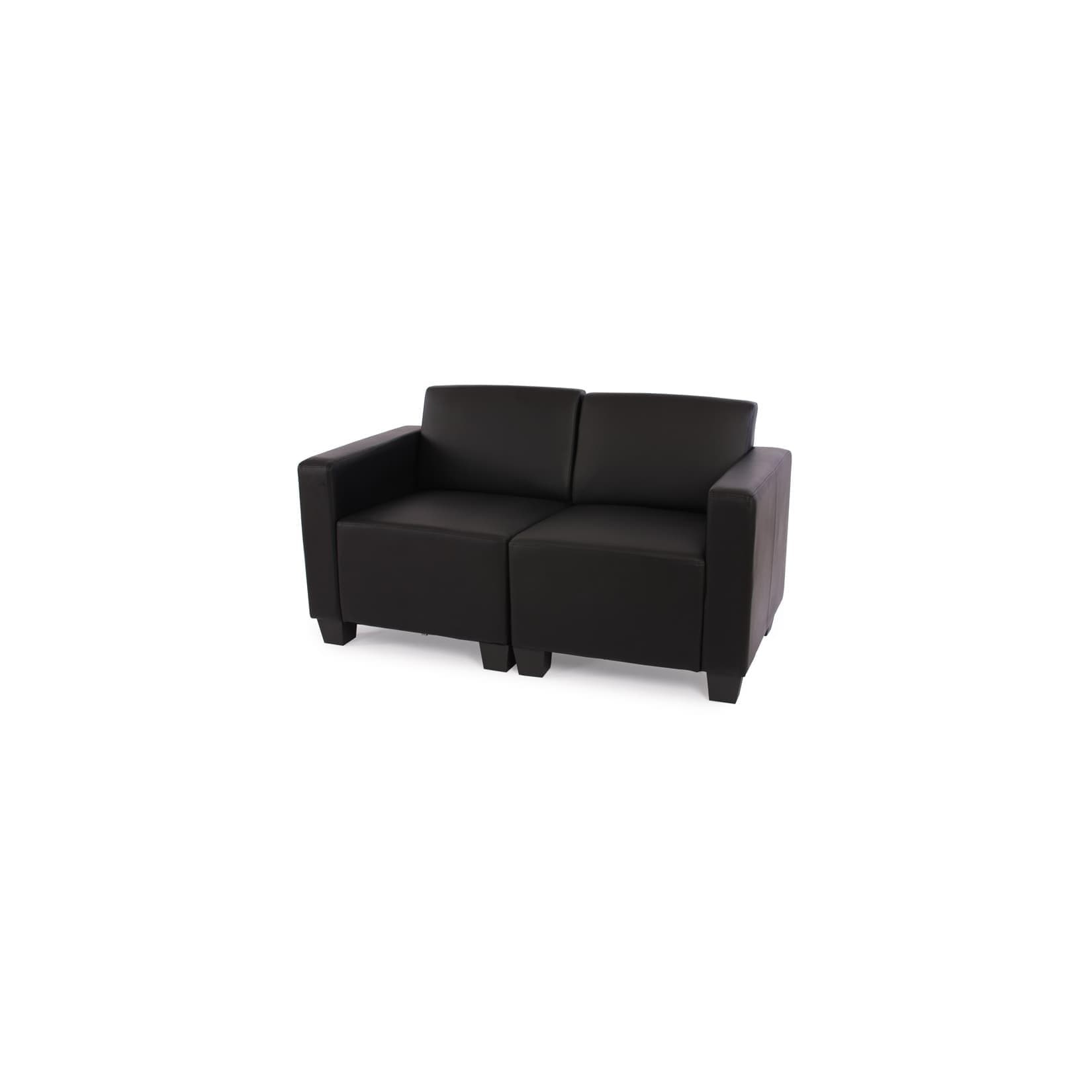 MCW Modular 2-Sitzer Sofa Couch Moncalieri Kunstleder Schwarz
