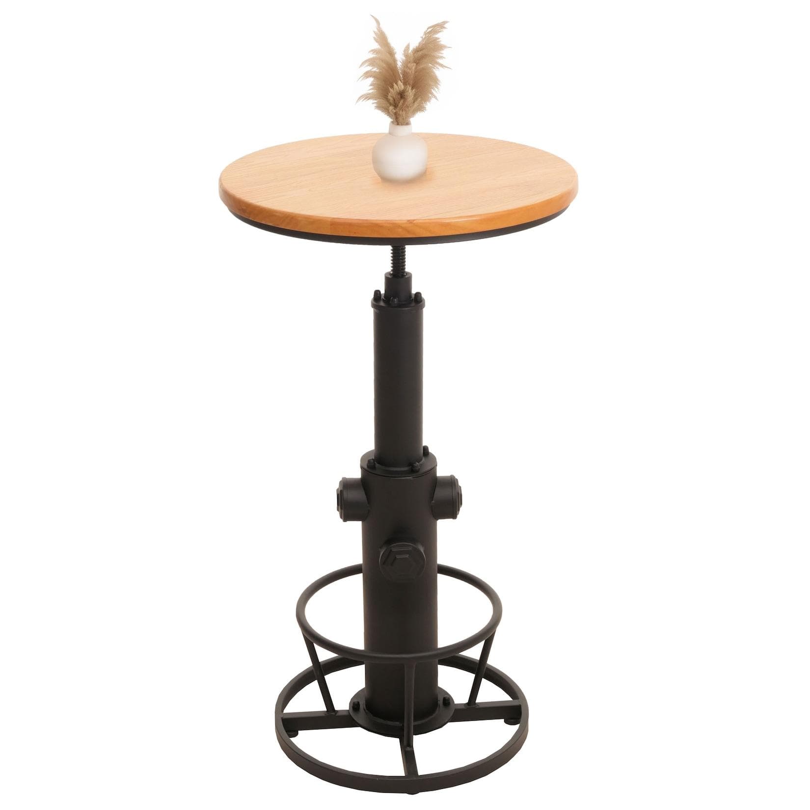 Bartisch MCW-N20 höhenverstellbar drehbar Industrial Massiv-Holz Ø 61 cm