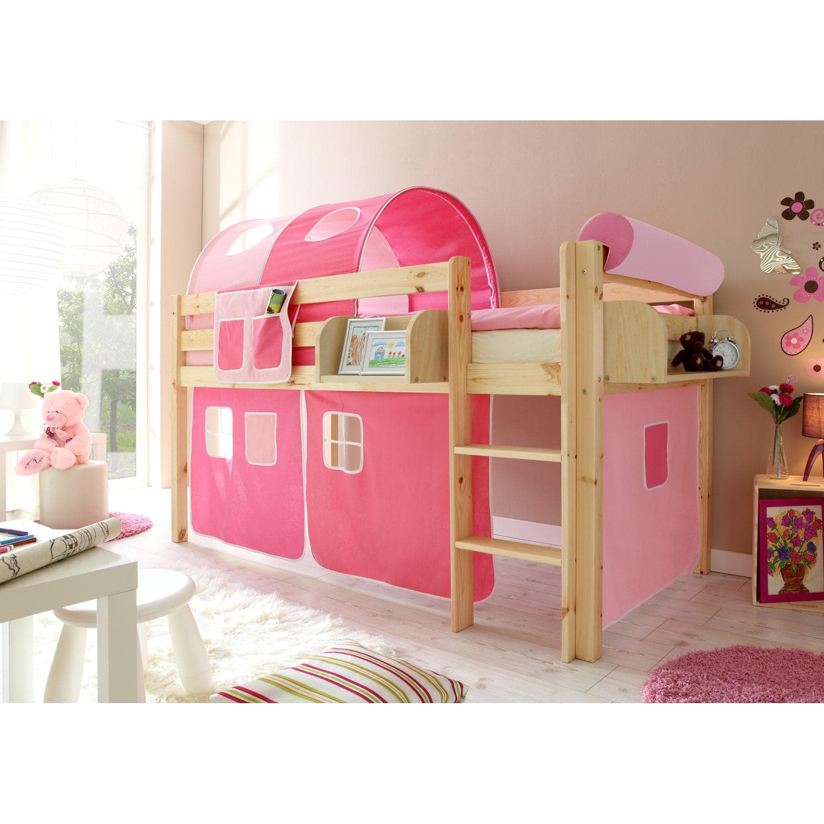 TiCAA Hochbett "Malte" Kiefer Natur Classic