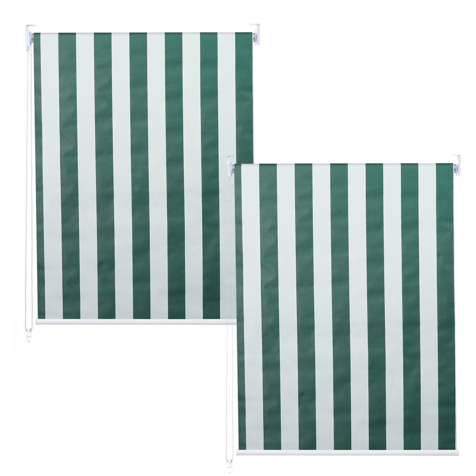 MCW 2er-Set Rollo Seitenzug blickdicht Grün/Weiß