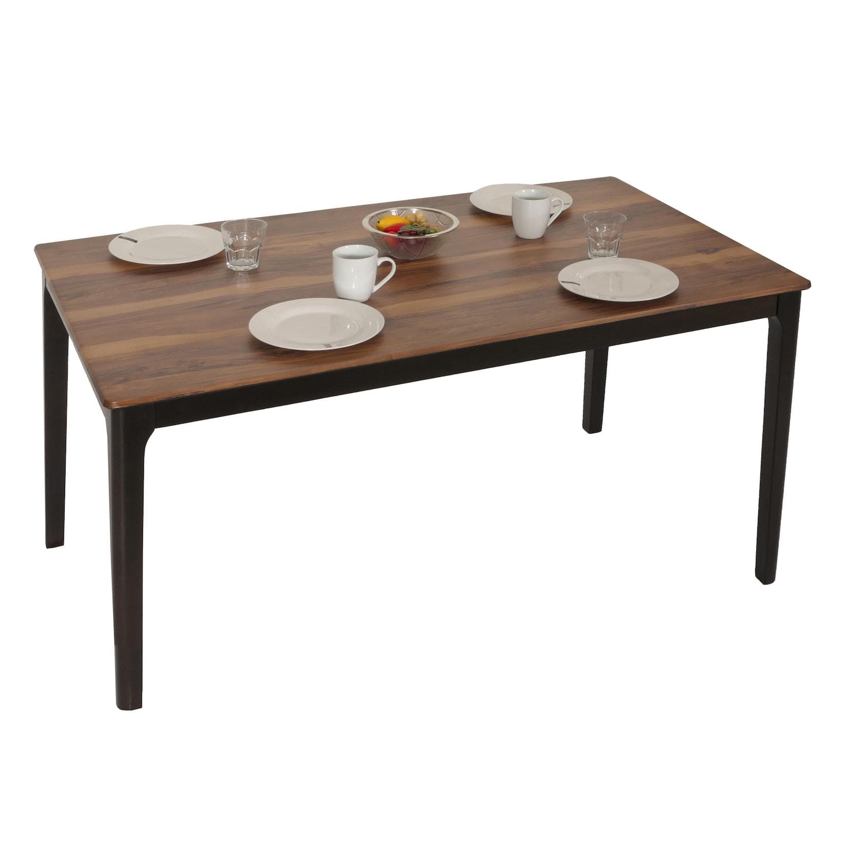 Esszimmertisch MCW-M55 Massiv-Holz HDF Laminat Melamin Sheesham Holz-Optik Dunkle Beine