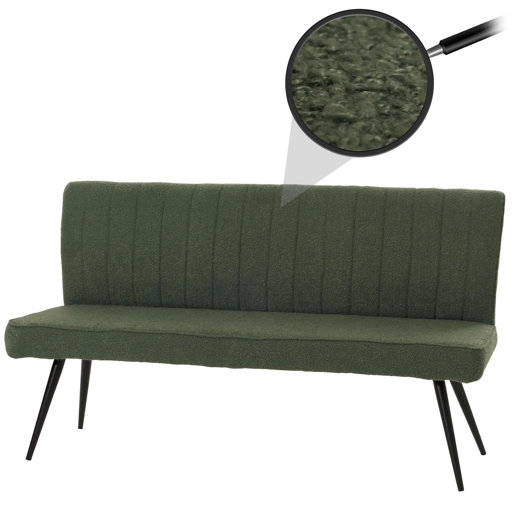 Moderne Sitzbank mit Bouclé-Stoffbezug