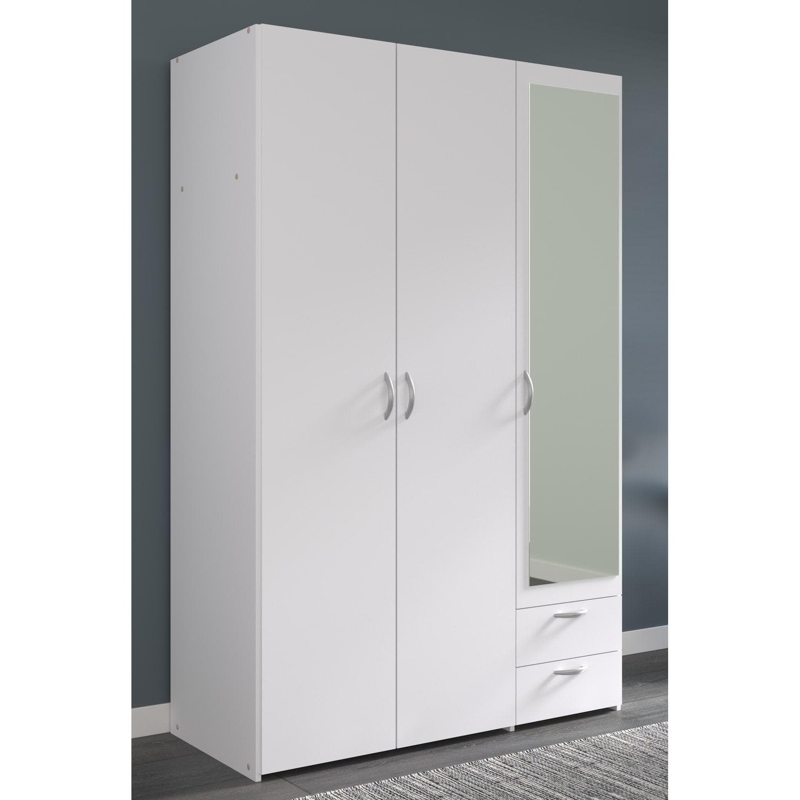 Drehtürenschrank mit Spiegel 3-türig